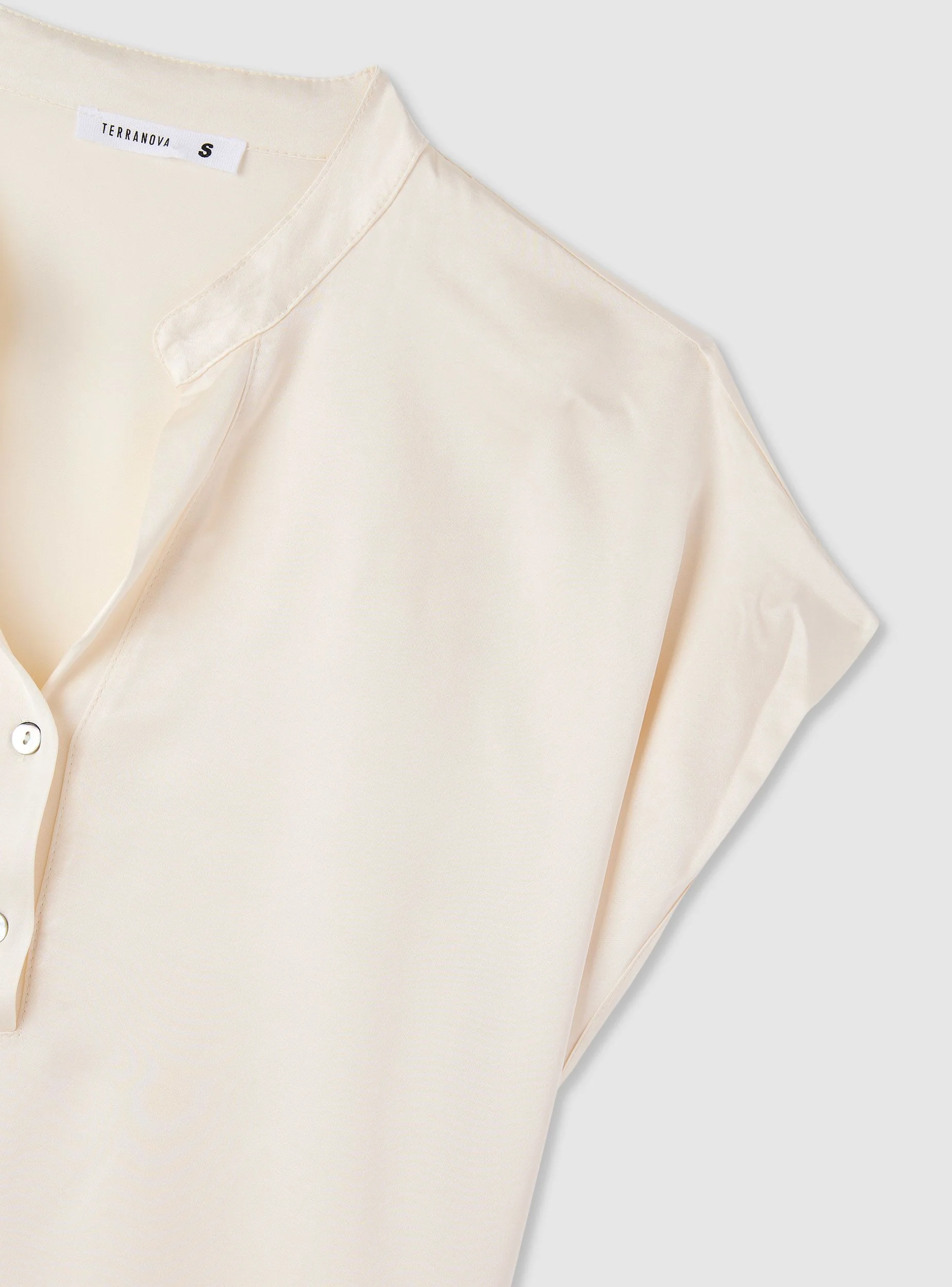 Camicia a maniche corte con collo alla coreana satin - Image 7