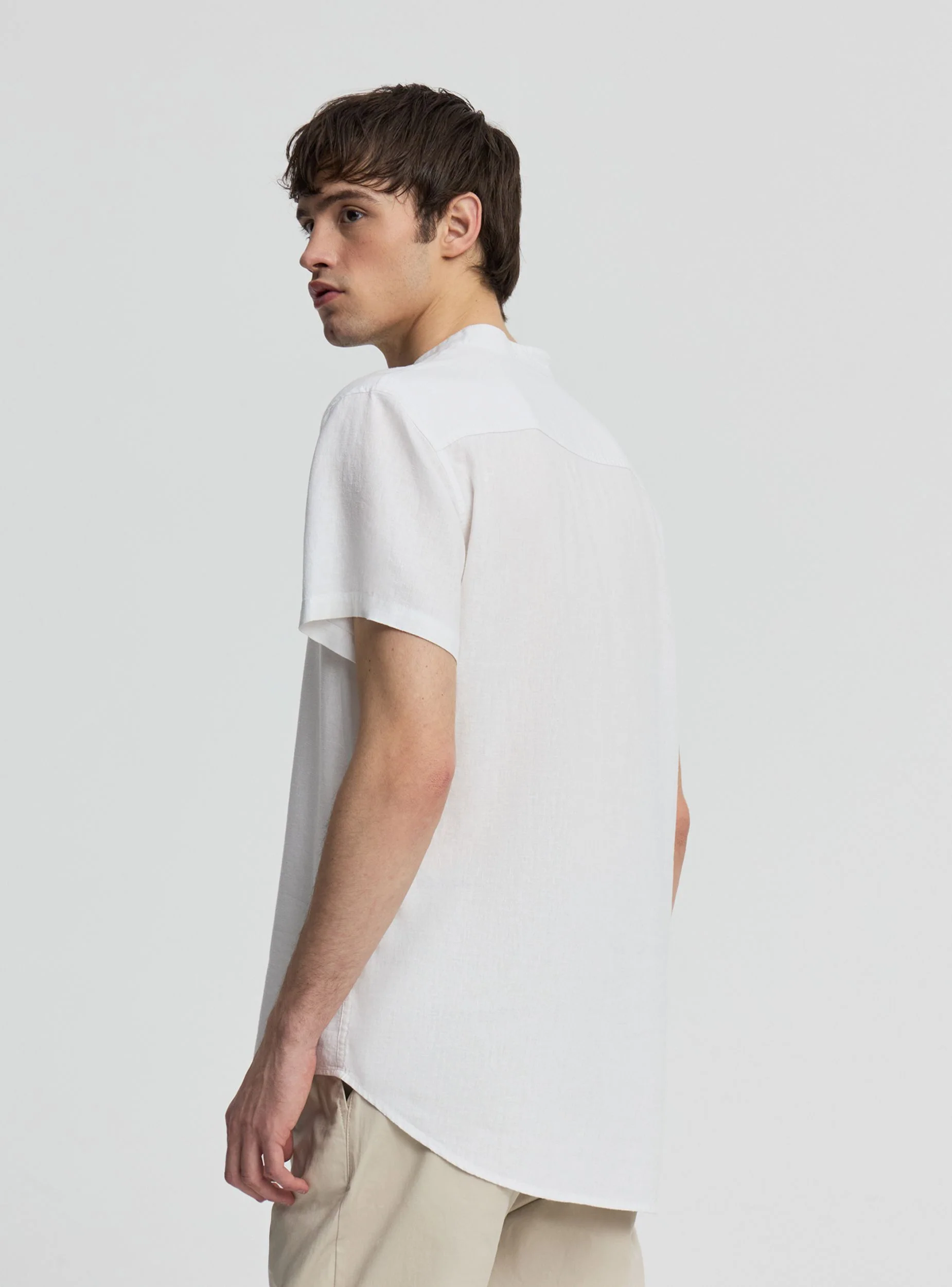 Camicia a maniche corte con collo coreano - Image 3