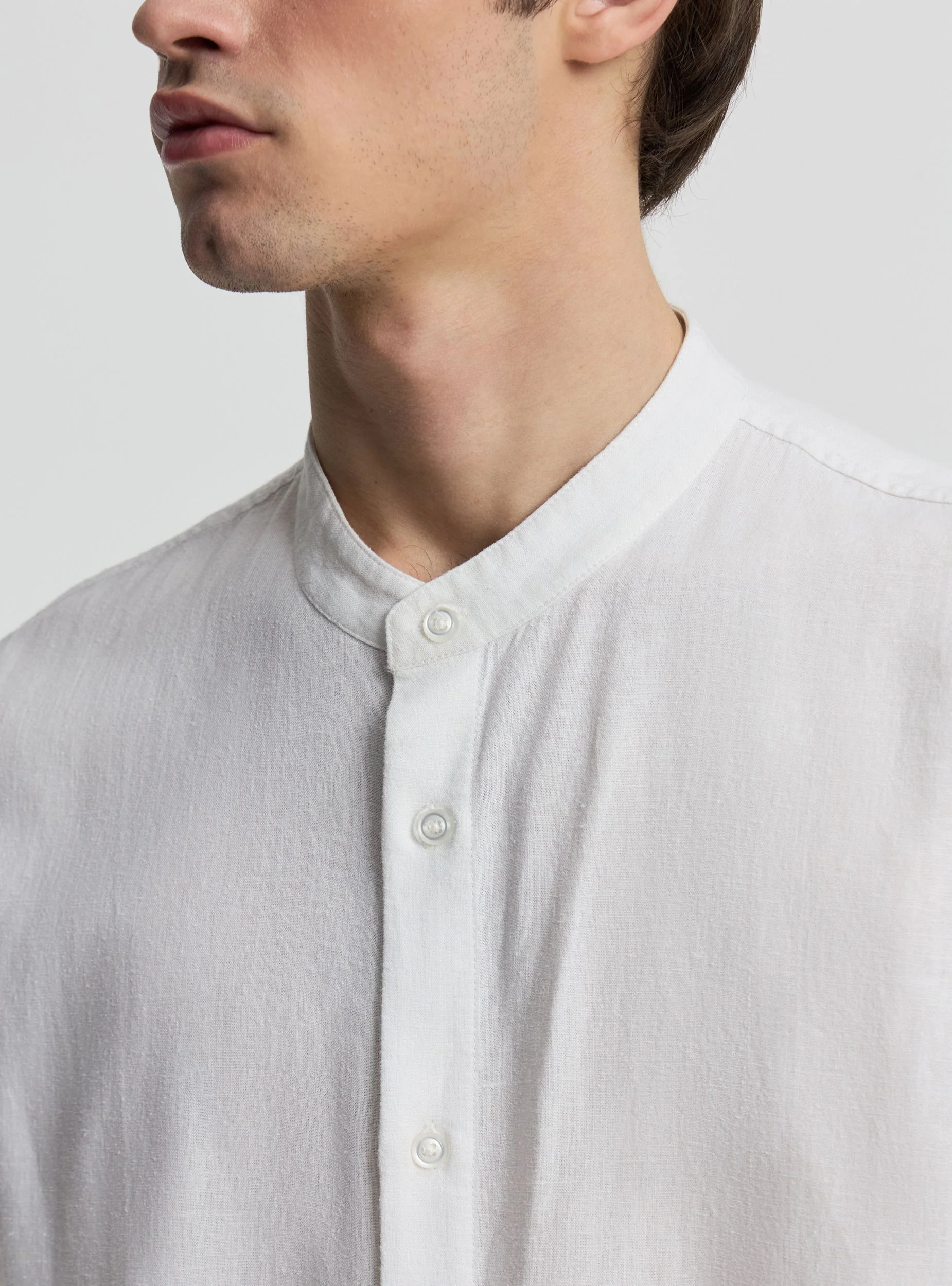 Camicia a maniche corte con collo coreano - Image 4