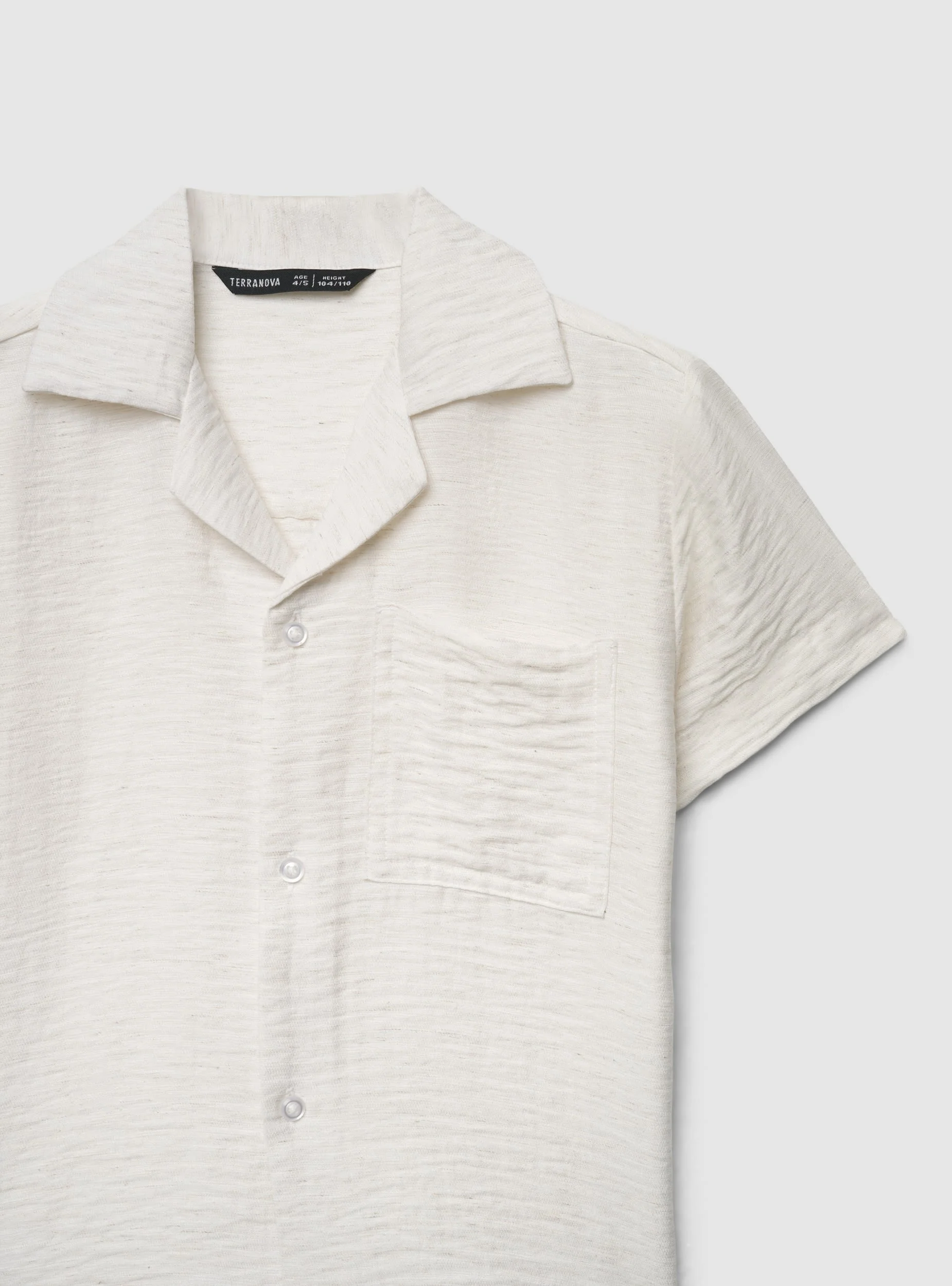 Camicia a maniche corte tinta unita con taschino - Image 2