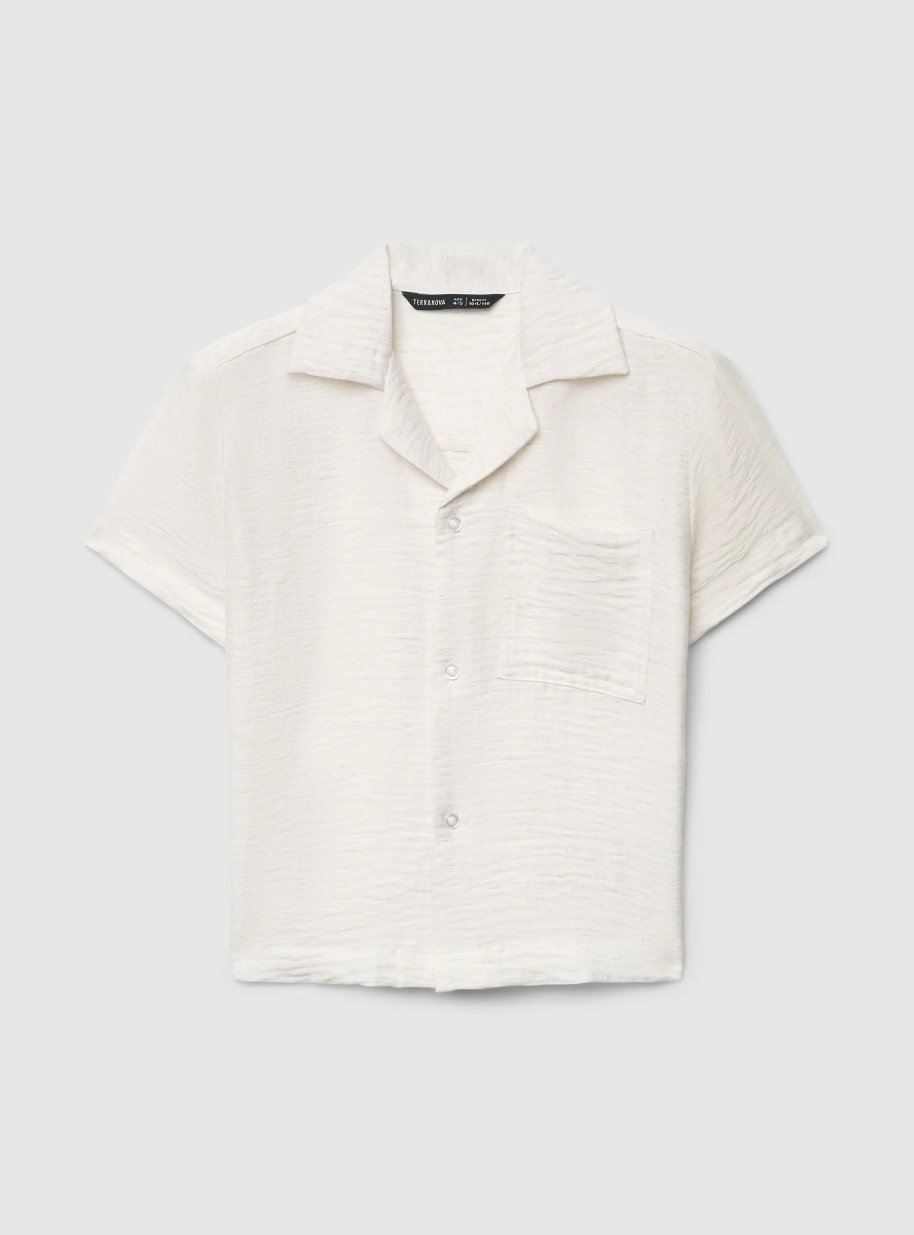 Camicia a maniche corte tinta unita con taschino - Image 3