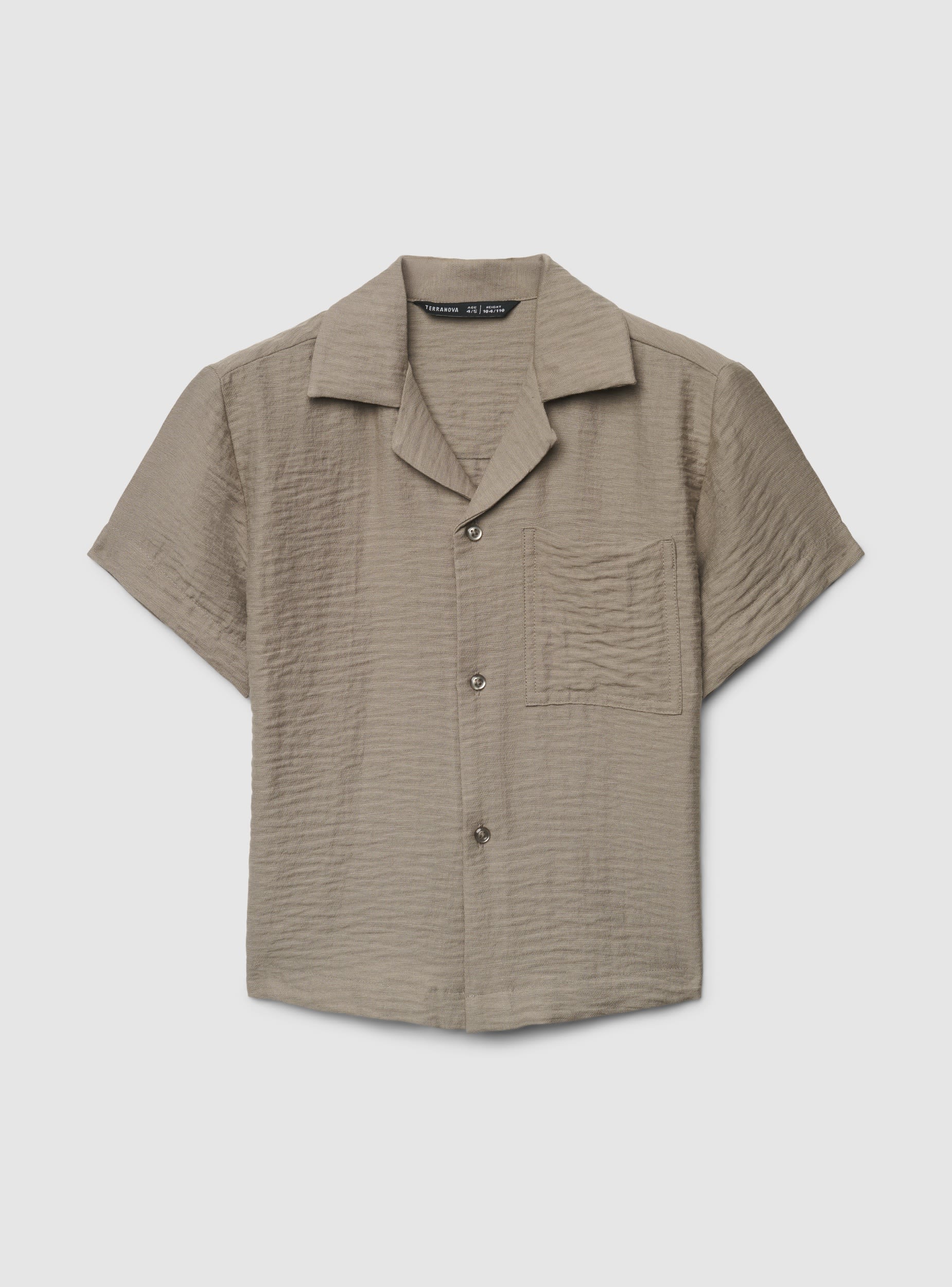 Camicia a maniche corte tinta unita con taschino - Image 3