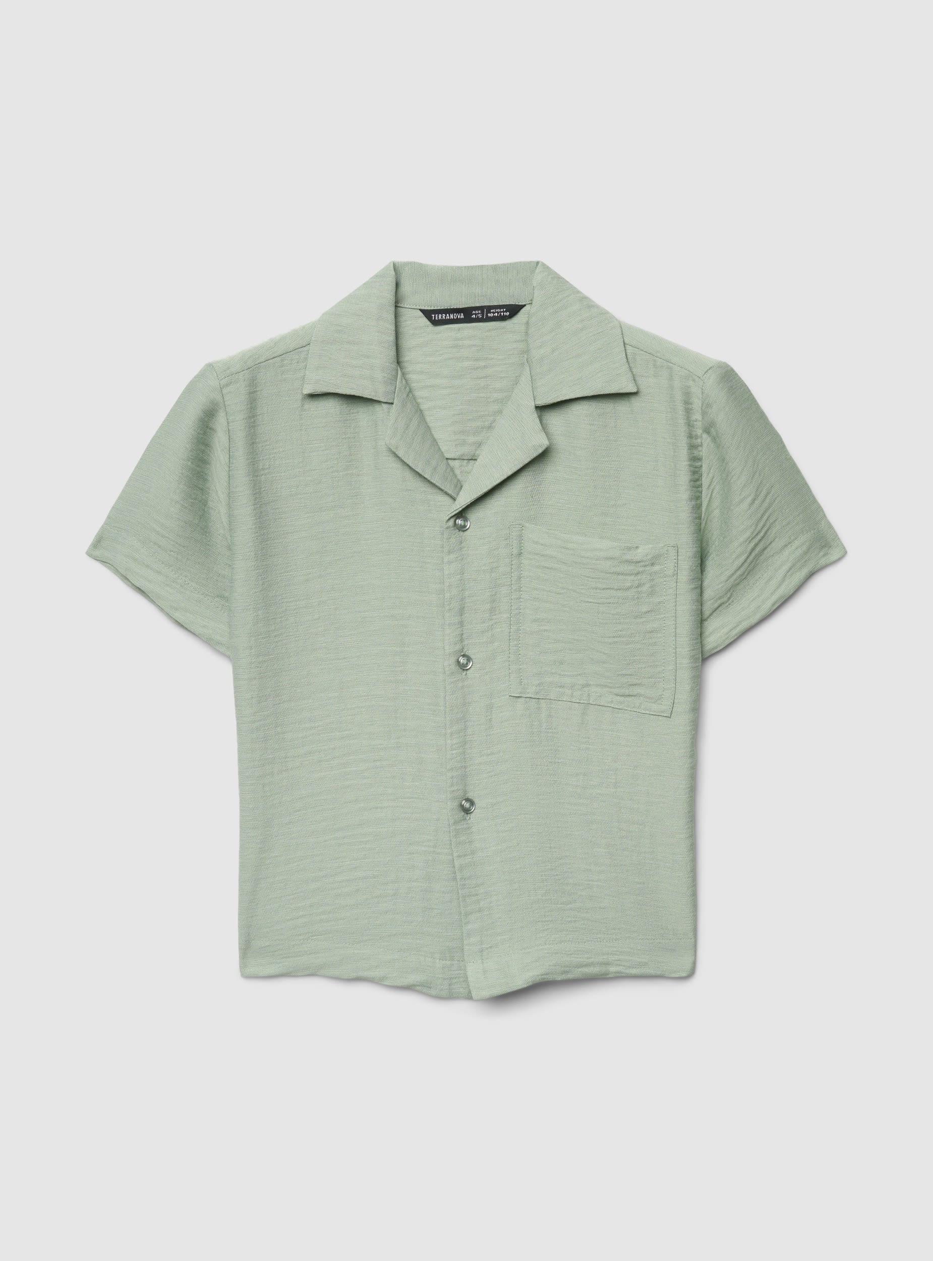 Camicia a maniche corte tinta unita con taschino - Image 3