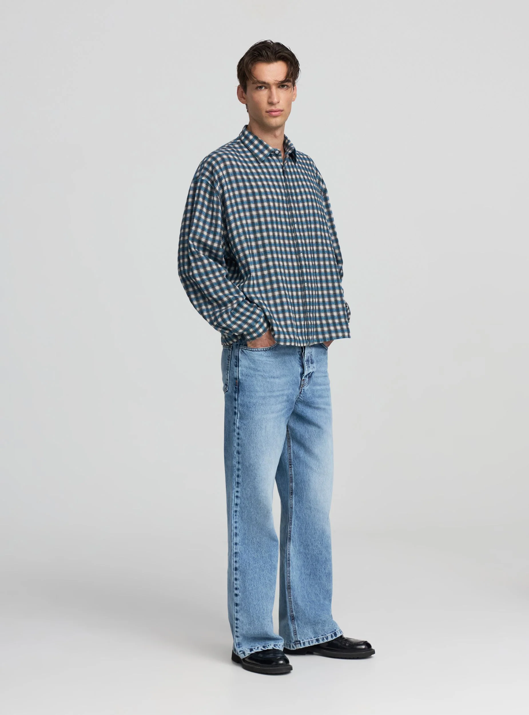 Camicia a quadri boxy fit - Image 2