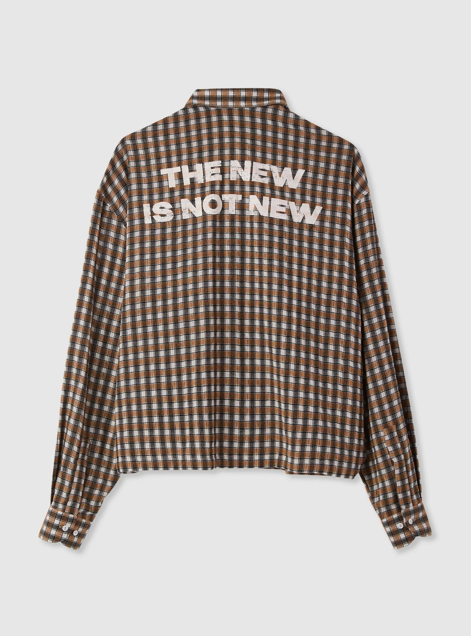 Camicia a quadri boxy scritta retro - Image 4
