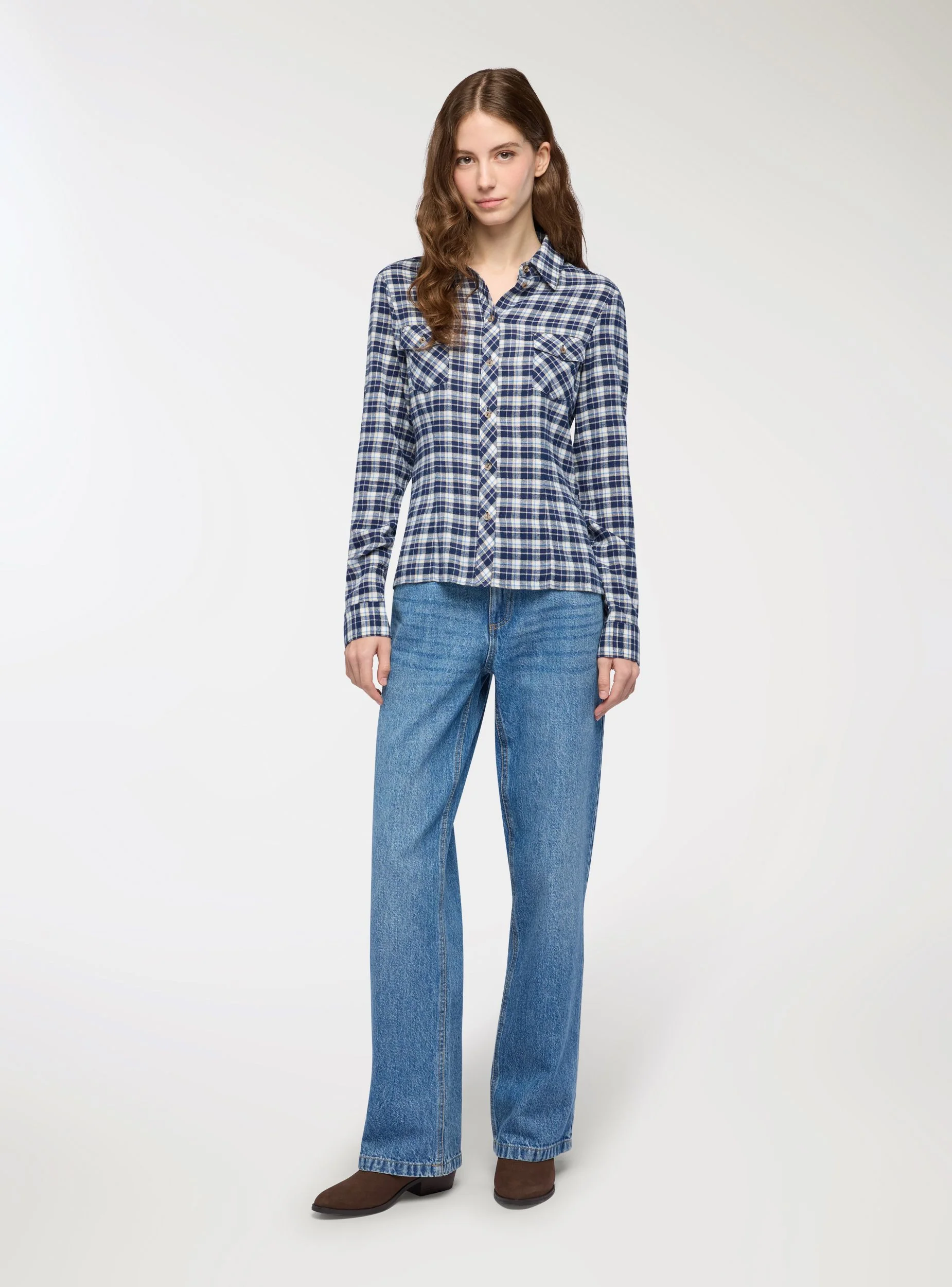 Camicia a quadri con taschini
