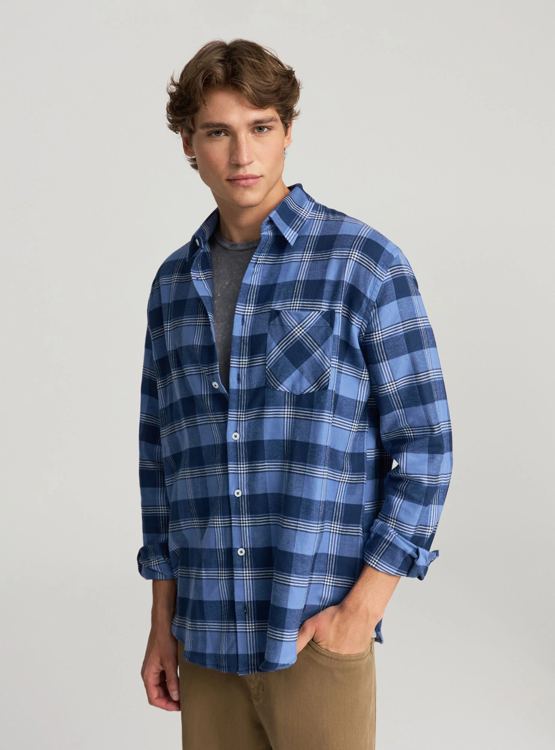 Camicia a quadri con taschino - Image 4