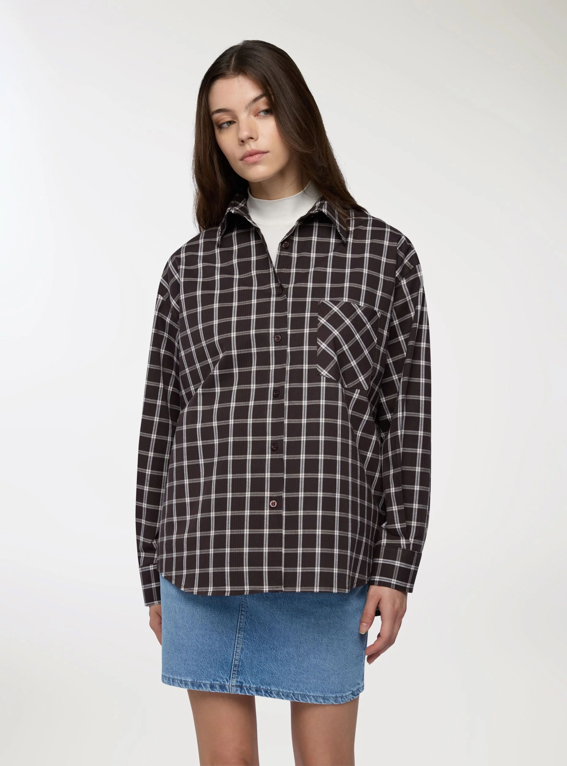 Camicia a quadri over con taschino - Image 3
