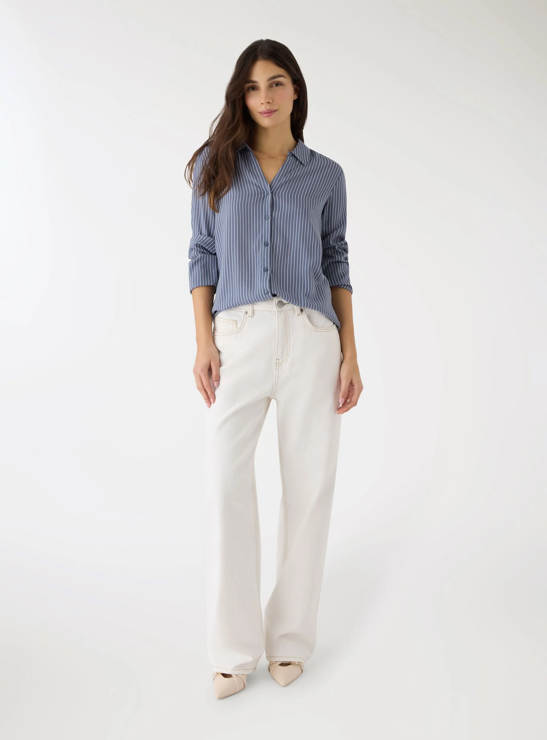Camicia a righe colletto ampio - Image 2