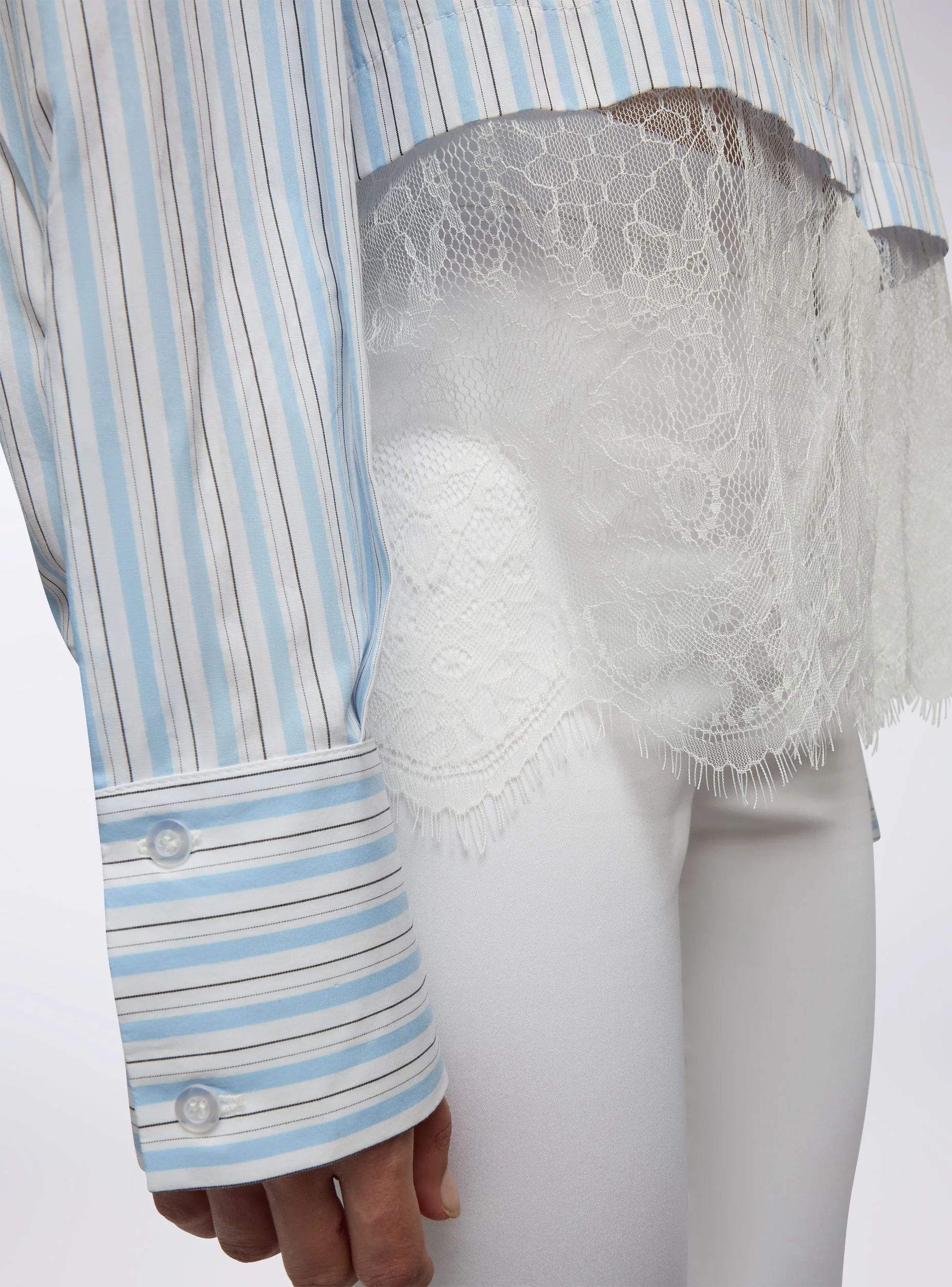 Camicia a righe con pizzo - Image 3