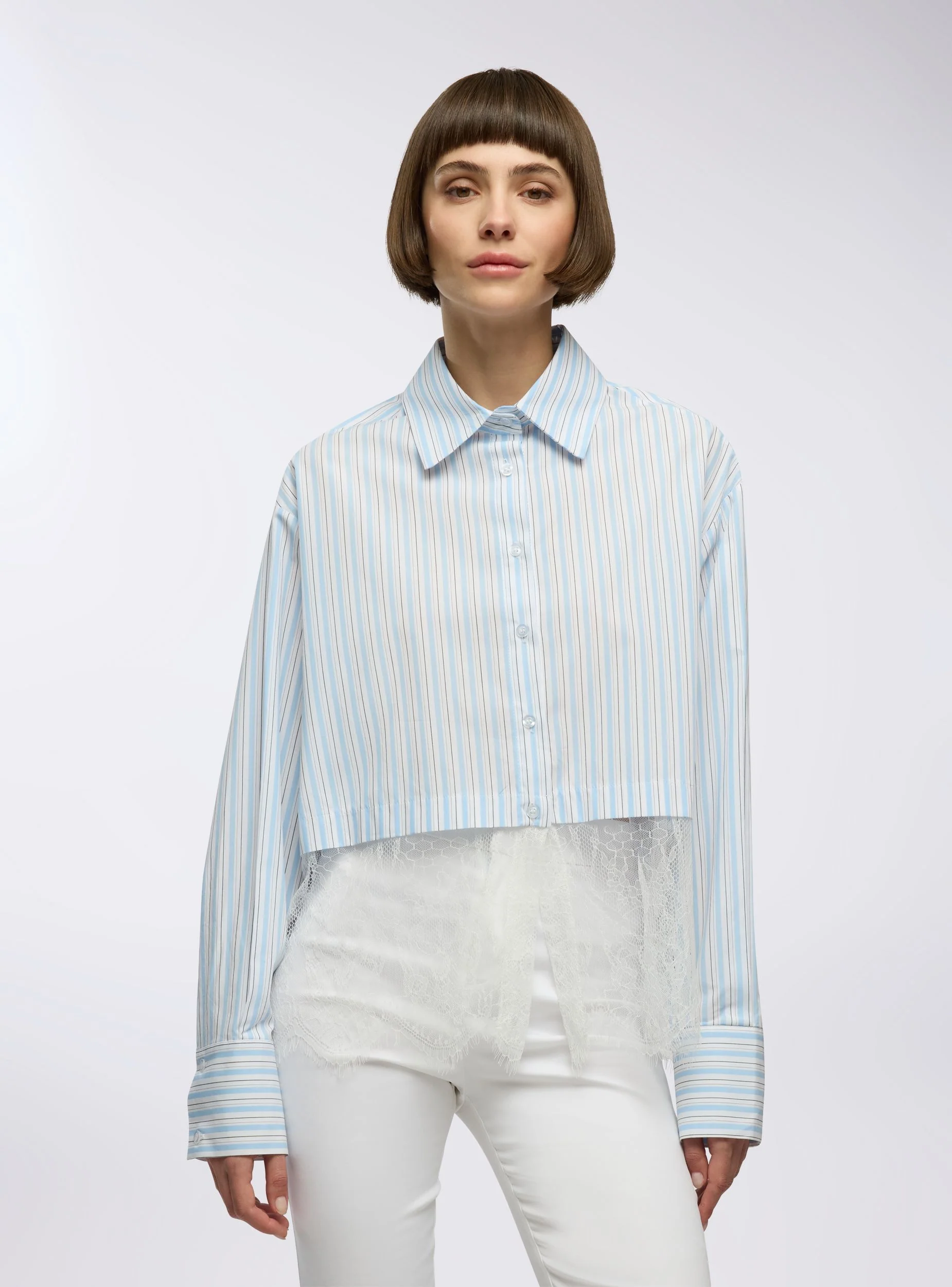 Camicia a righe con pizzo - Image 4