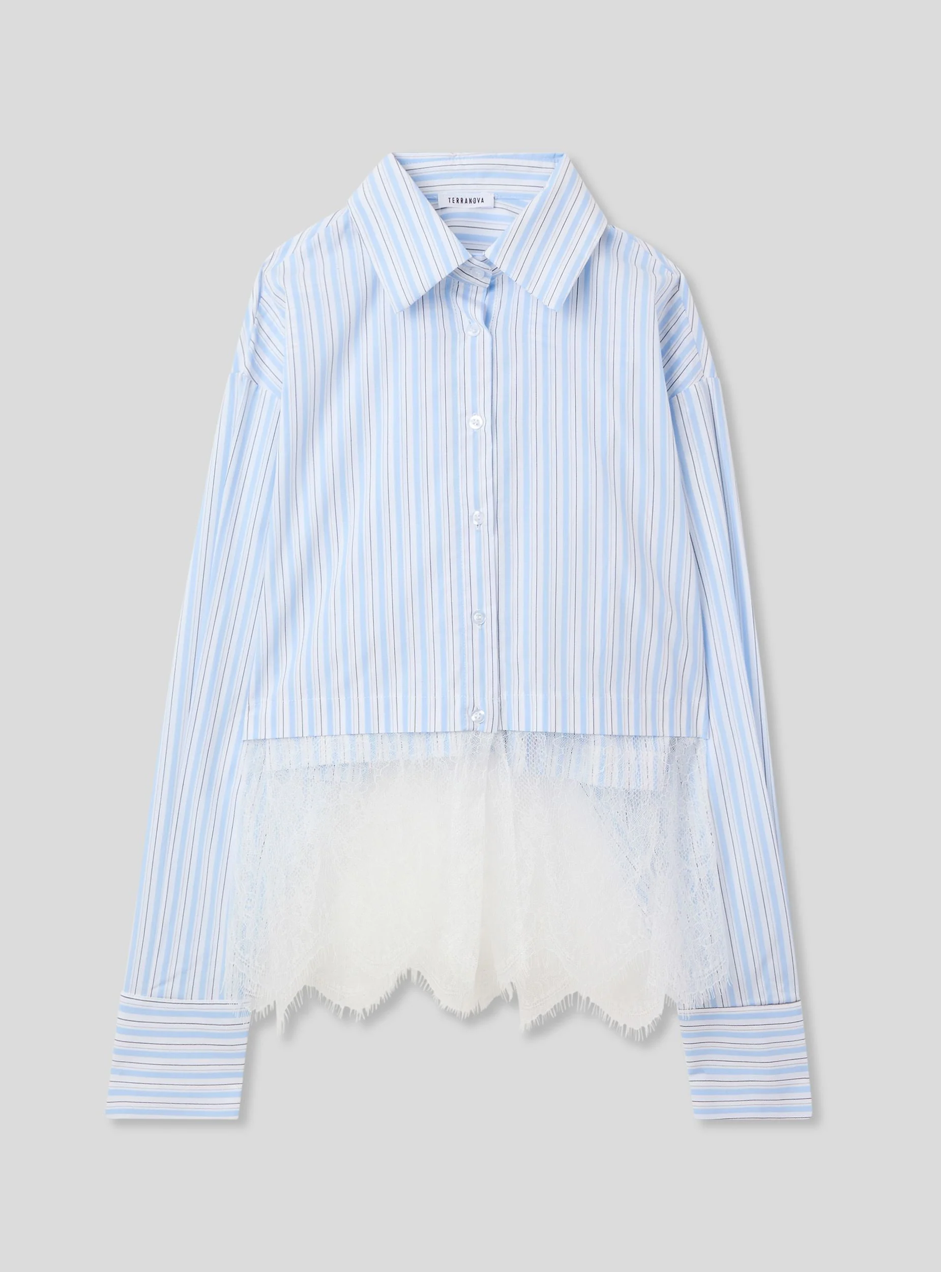 Camicia a righe con pizzo - Image 6