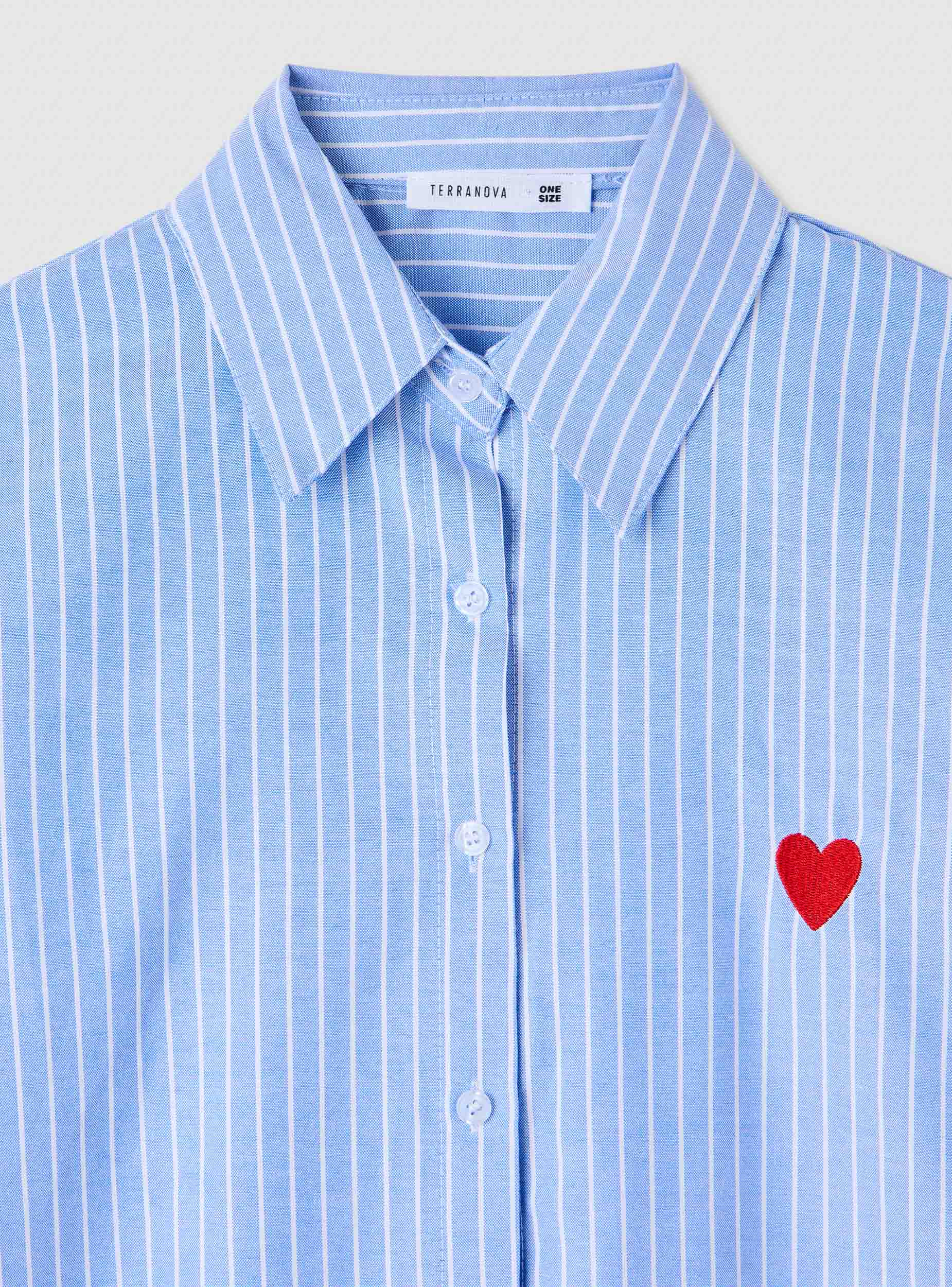 Camicia a righe con ricamo cuore - Image 6