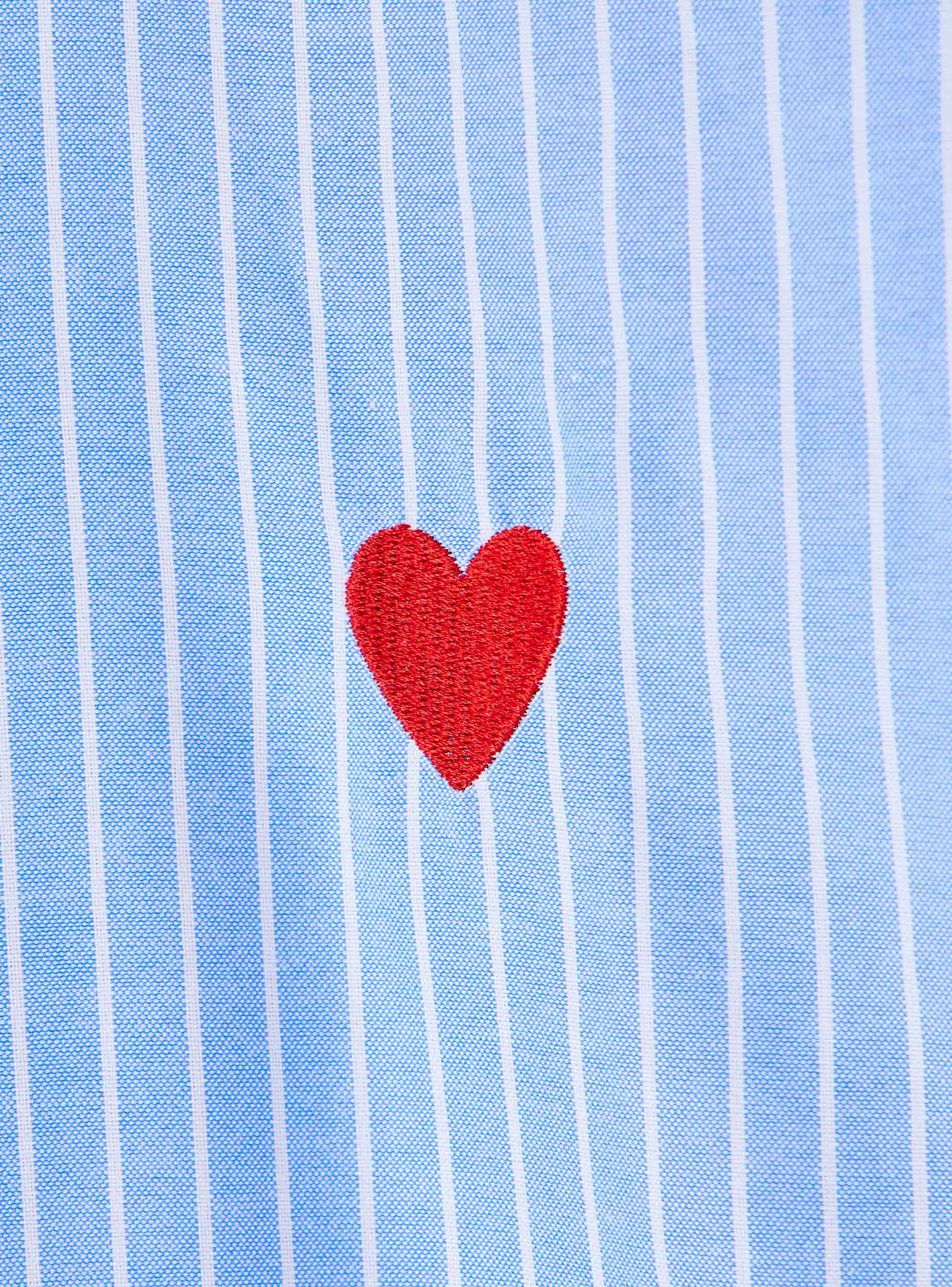 Camicia a righe con ricamo cuore - Image 7