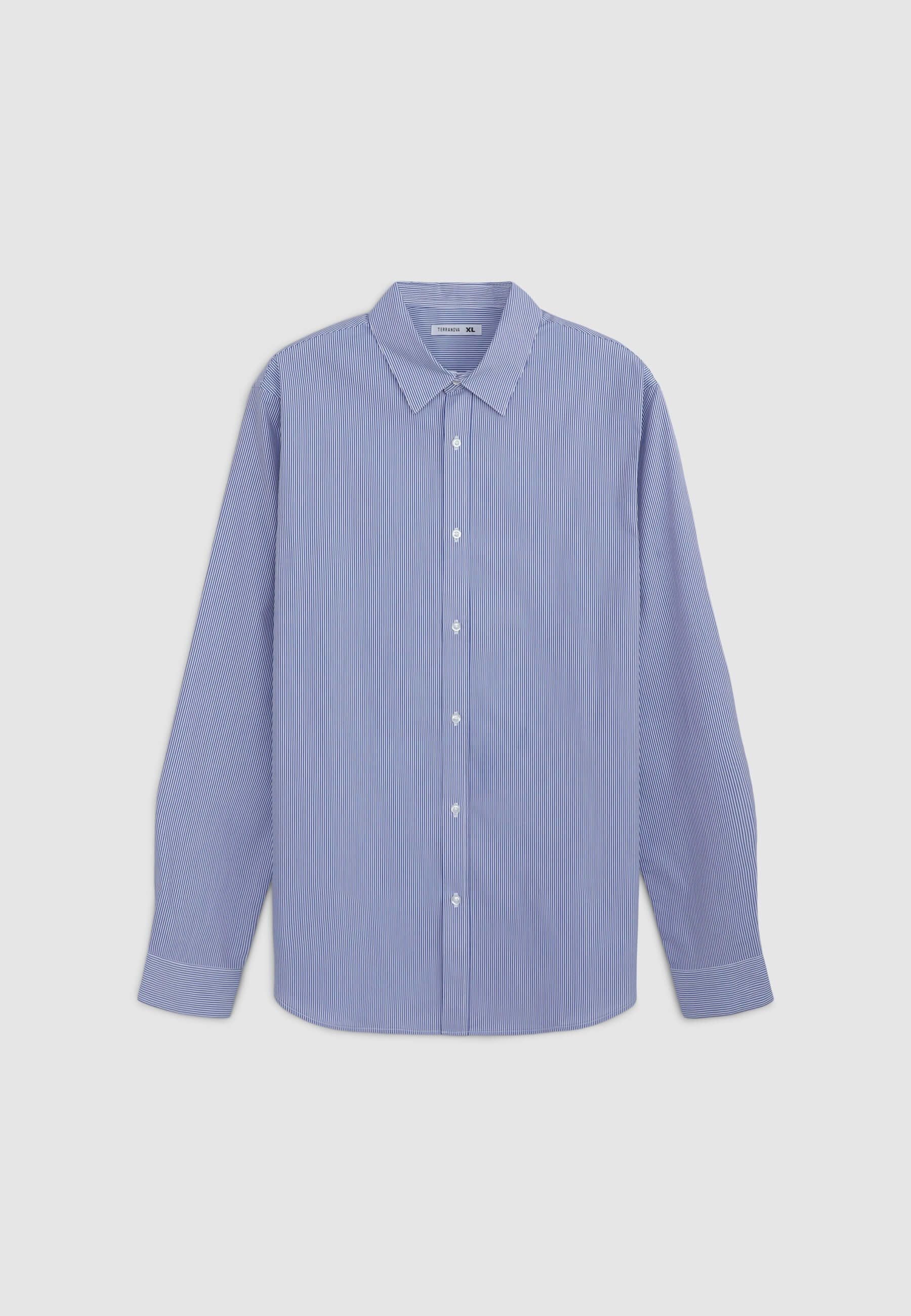 Camicia a righe in popeline stretch - Image 4