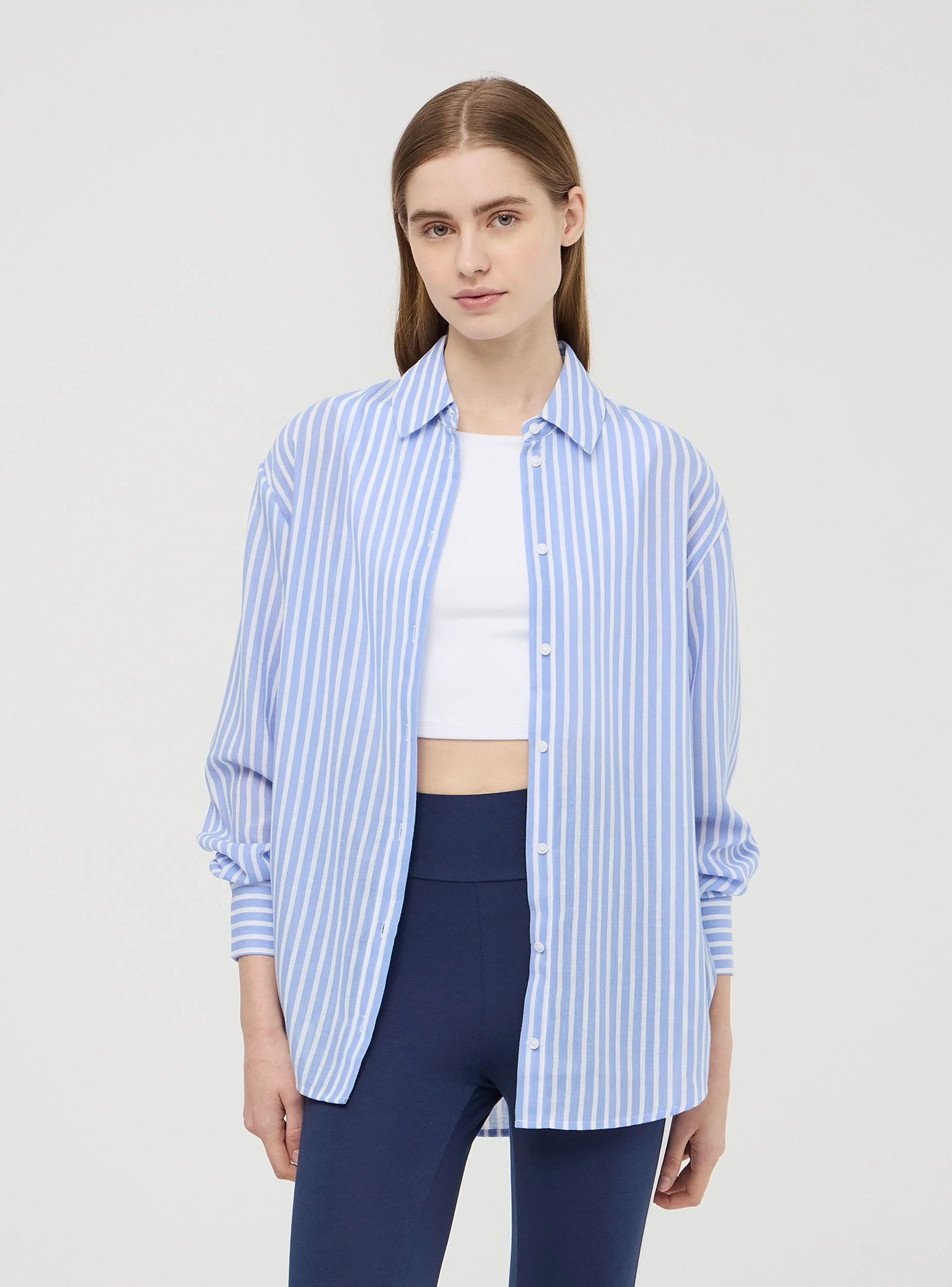 Camicia a righe in tessuto leggero - Image 3