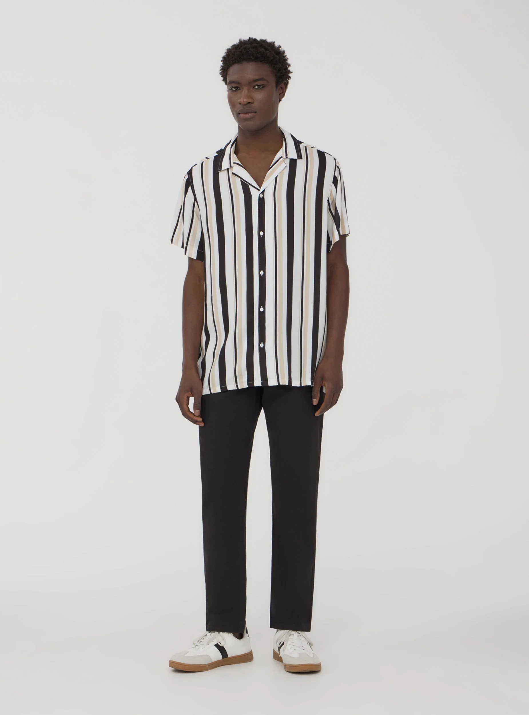 Camicia a righe in viscosa