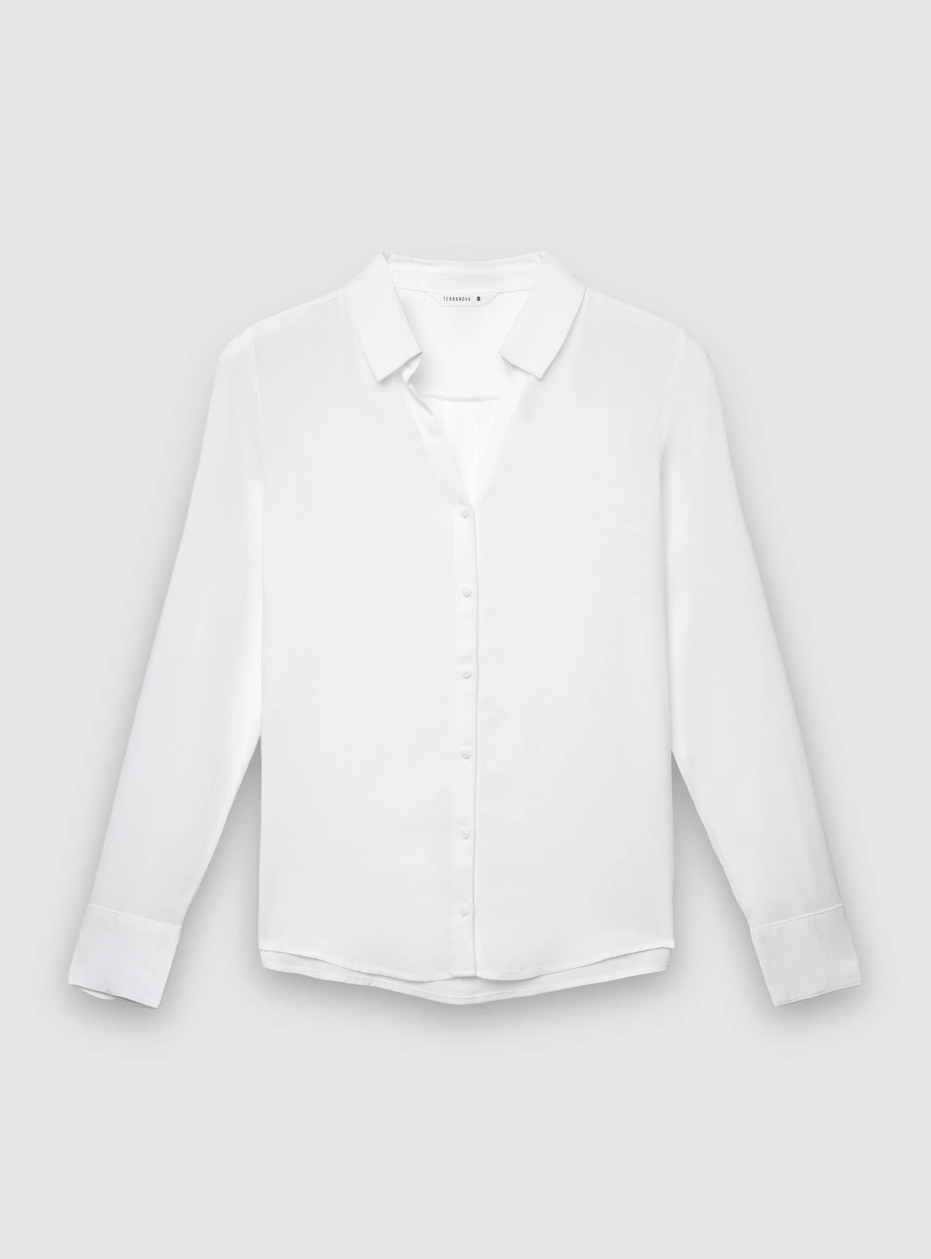 Camicia a tinta unita con colletto aperto - Image 7