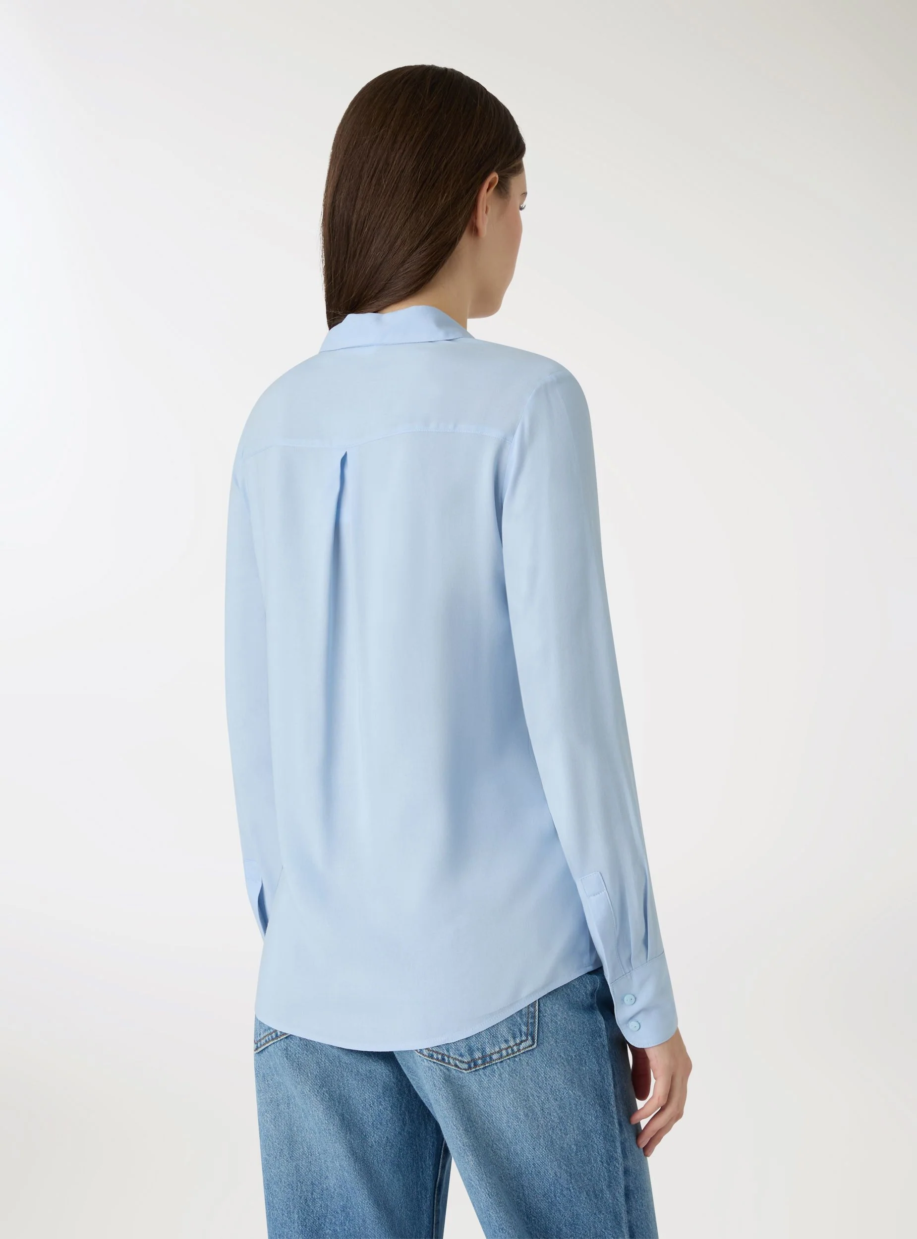 Camicia a tinta unita con colletto aperto - Image 2