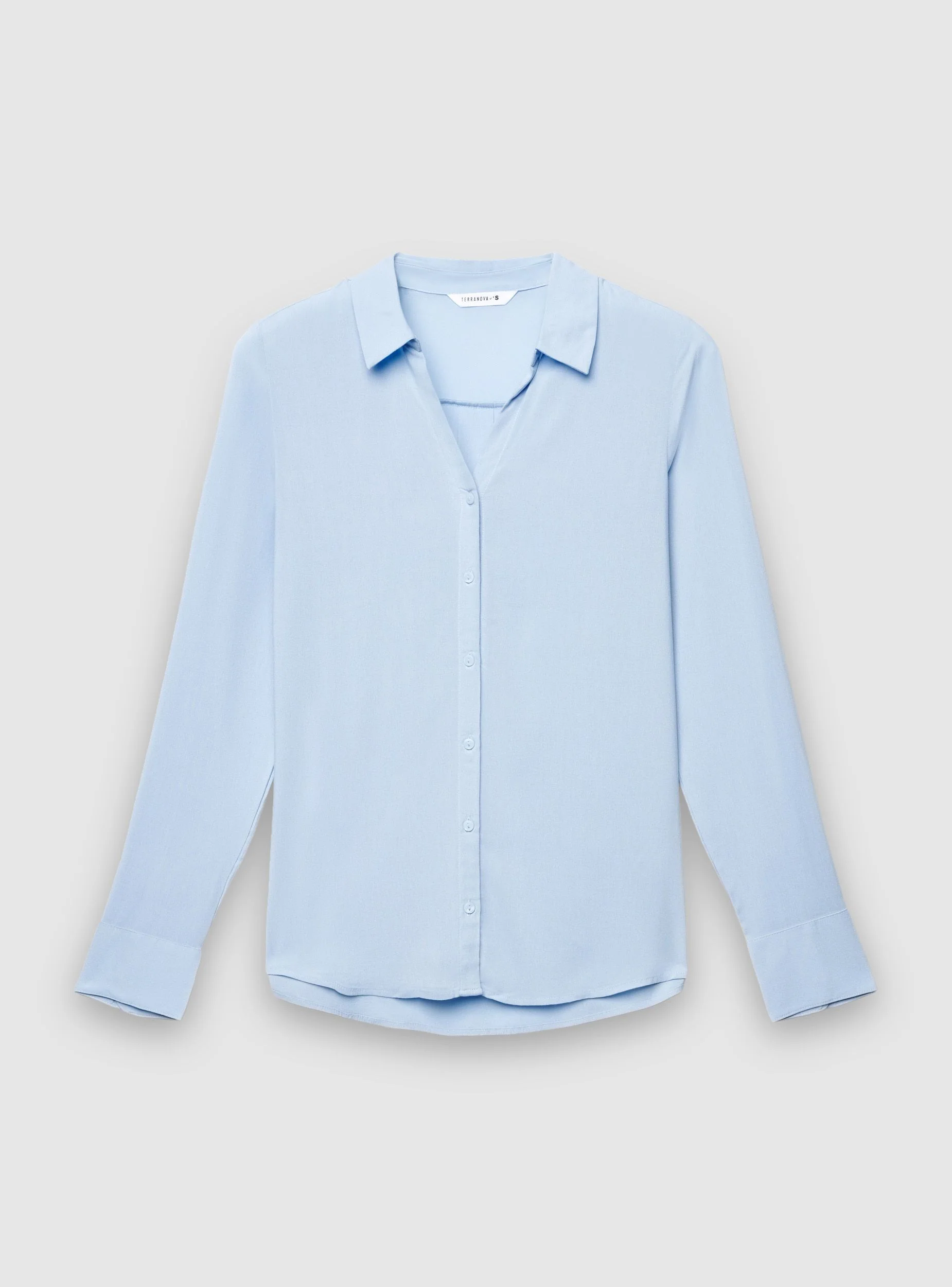 Camicia a tinta unita con colletto aperto - Image 6