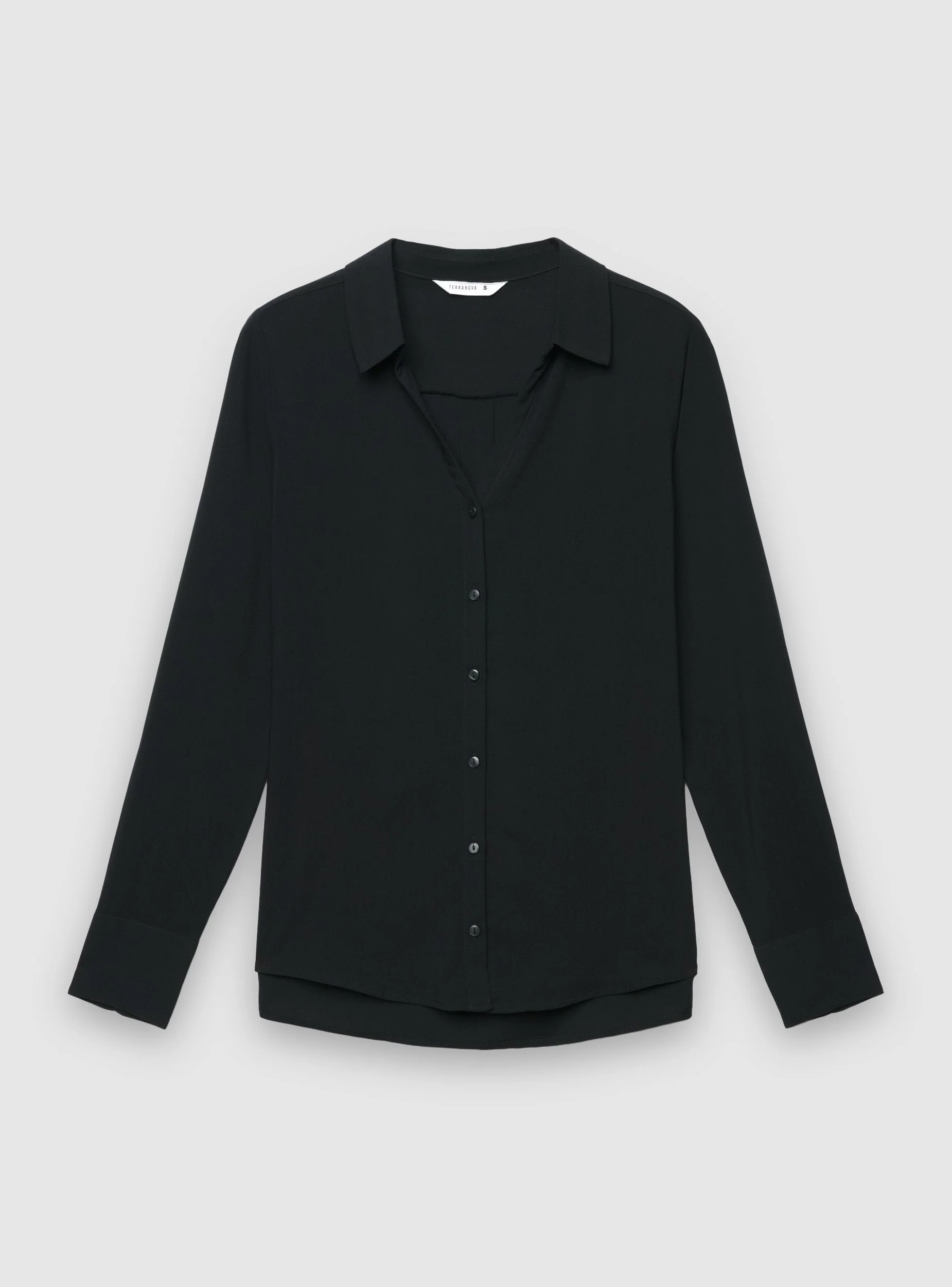 Camicia a tinta unita con colletto aperto - Image 6