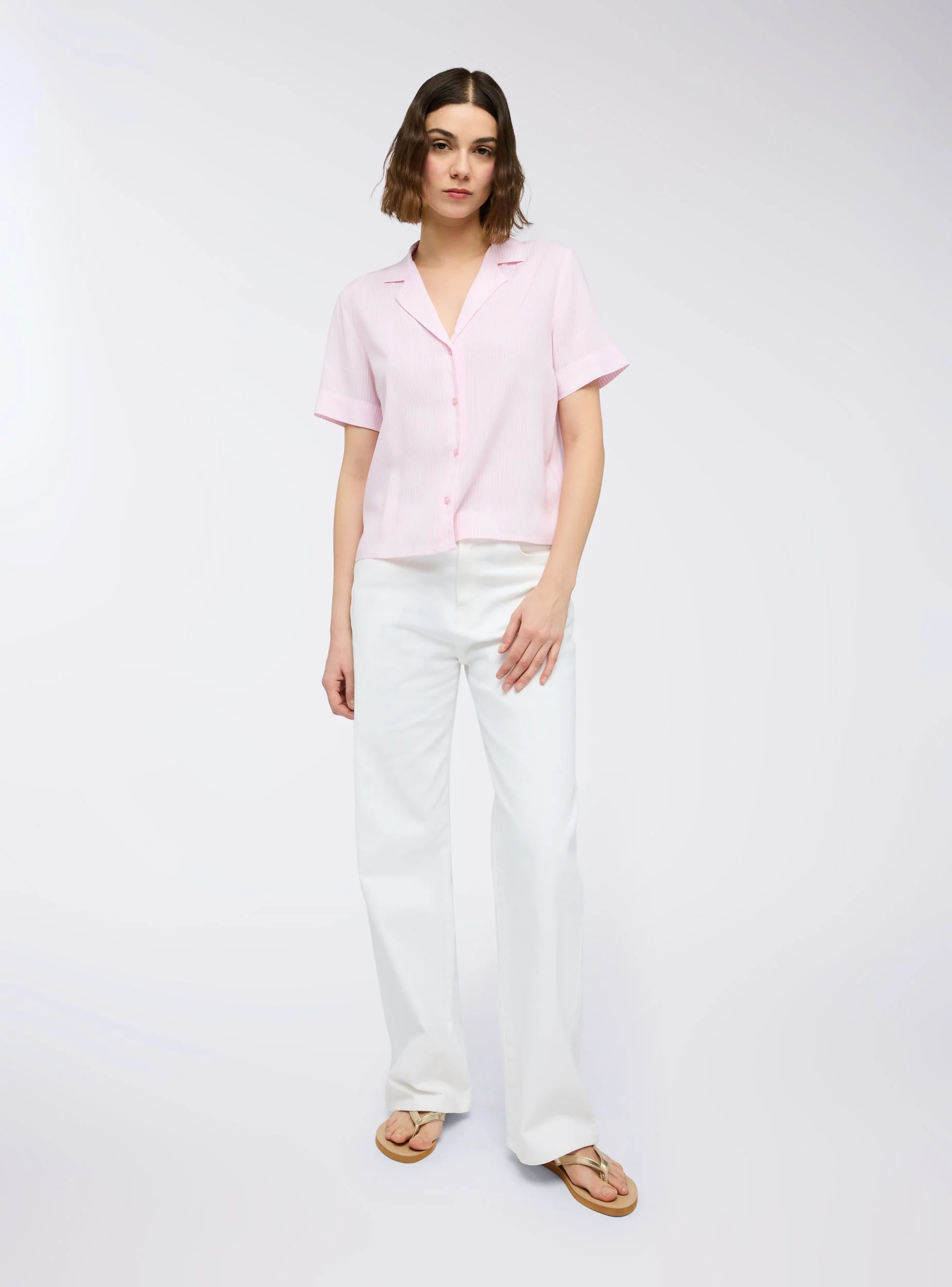 Camicia ampia a righe con revers - Image 3