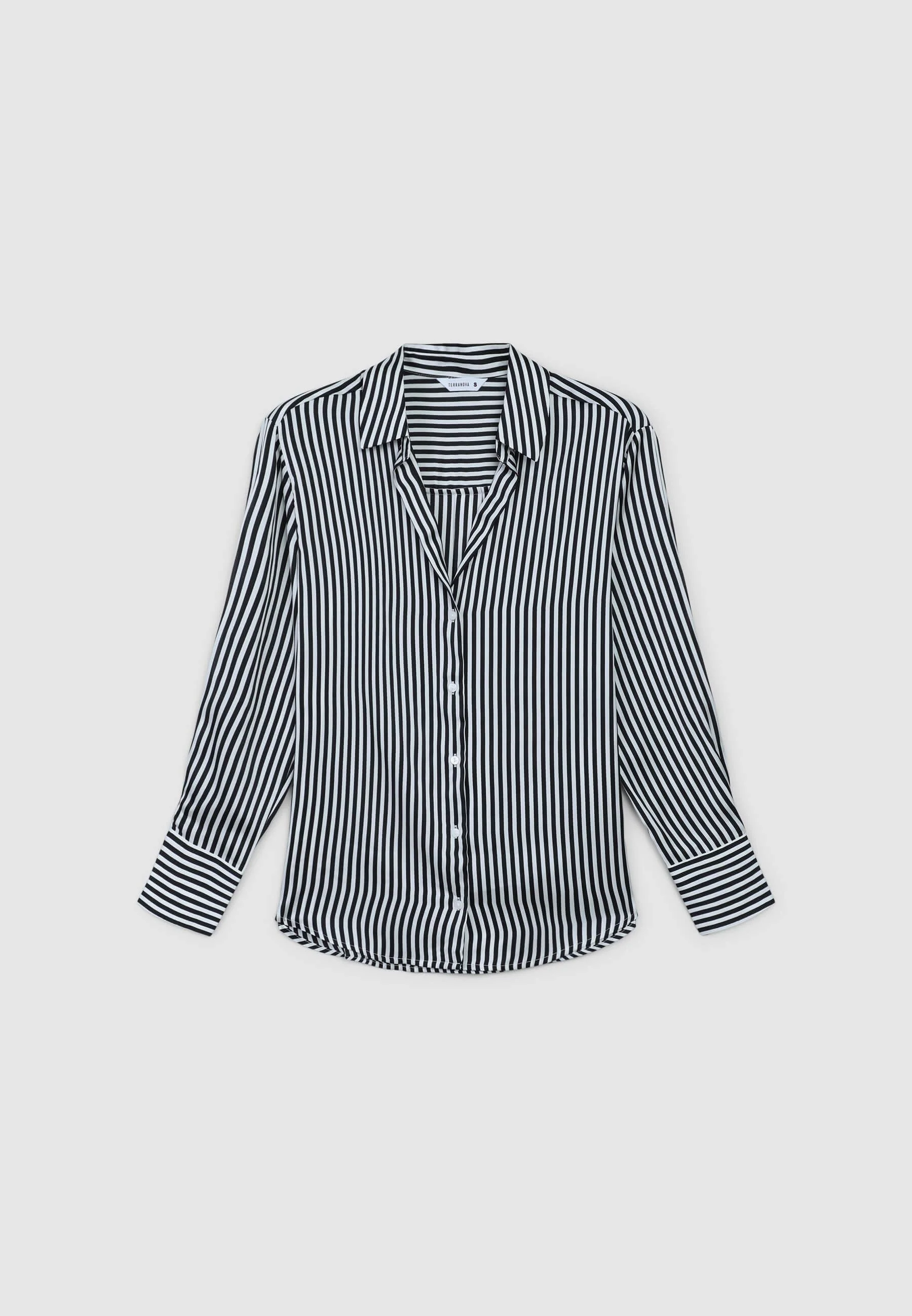 Camicia ampia a righe effetto raso - Image 4