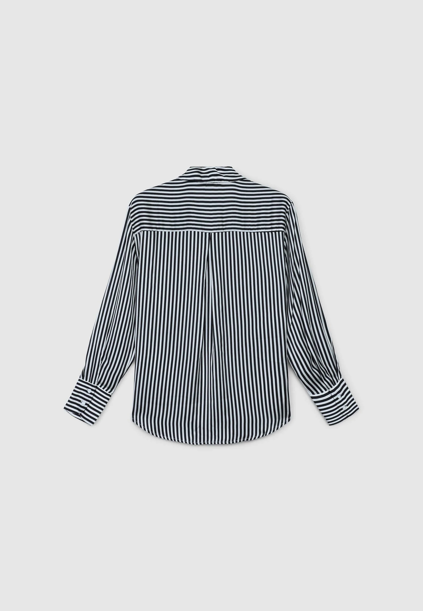 Camicia ampia a righe effetto raso - Image 5
