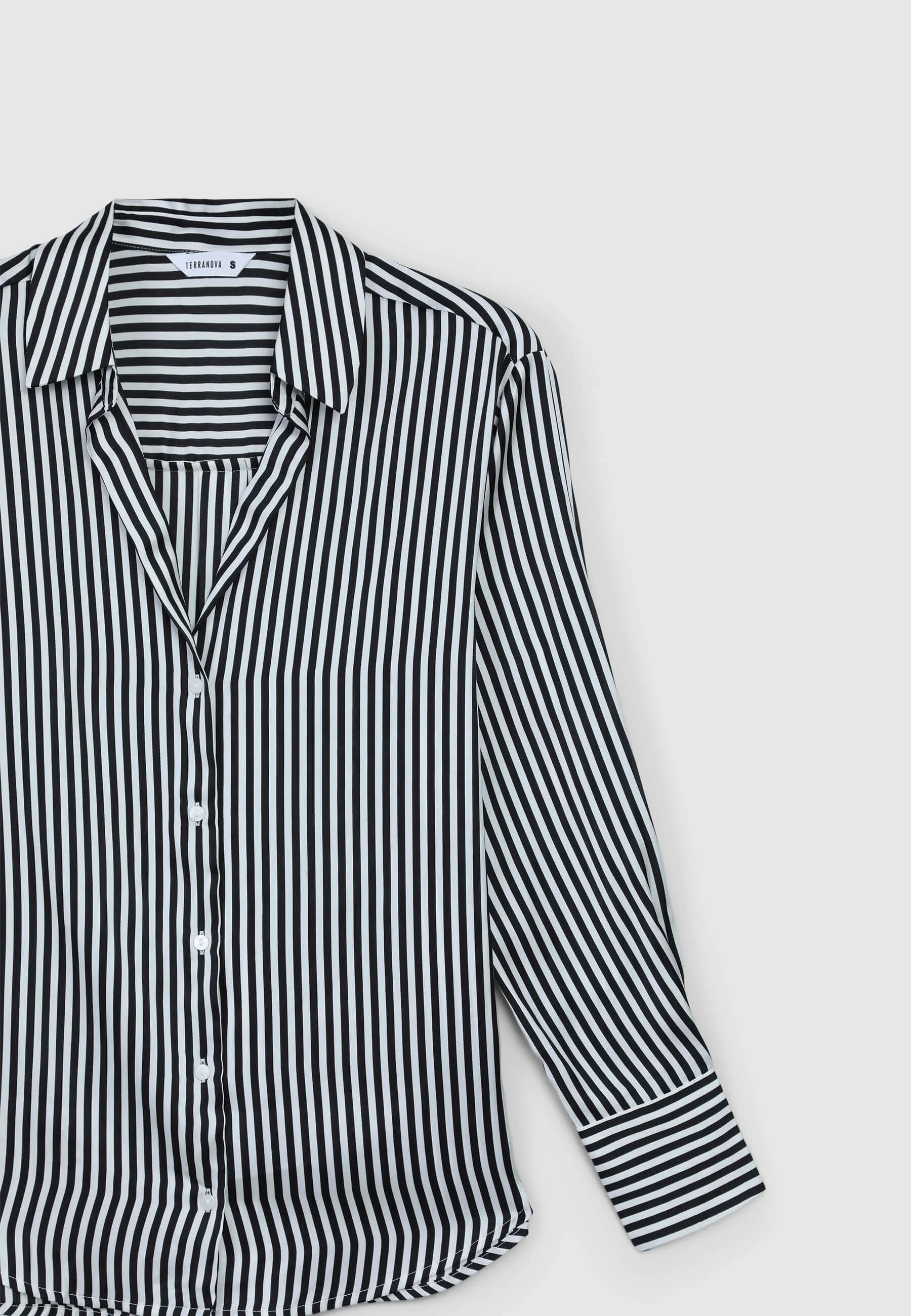 Camicia ampia a righe effetto raso - Image 6