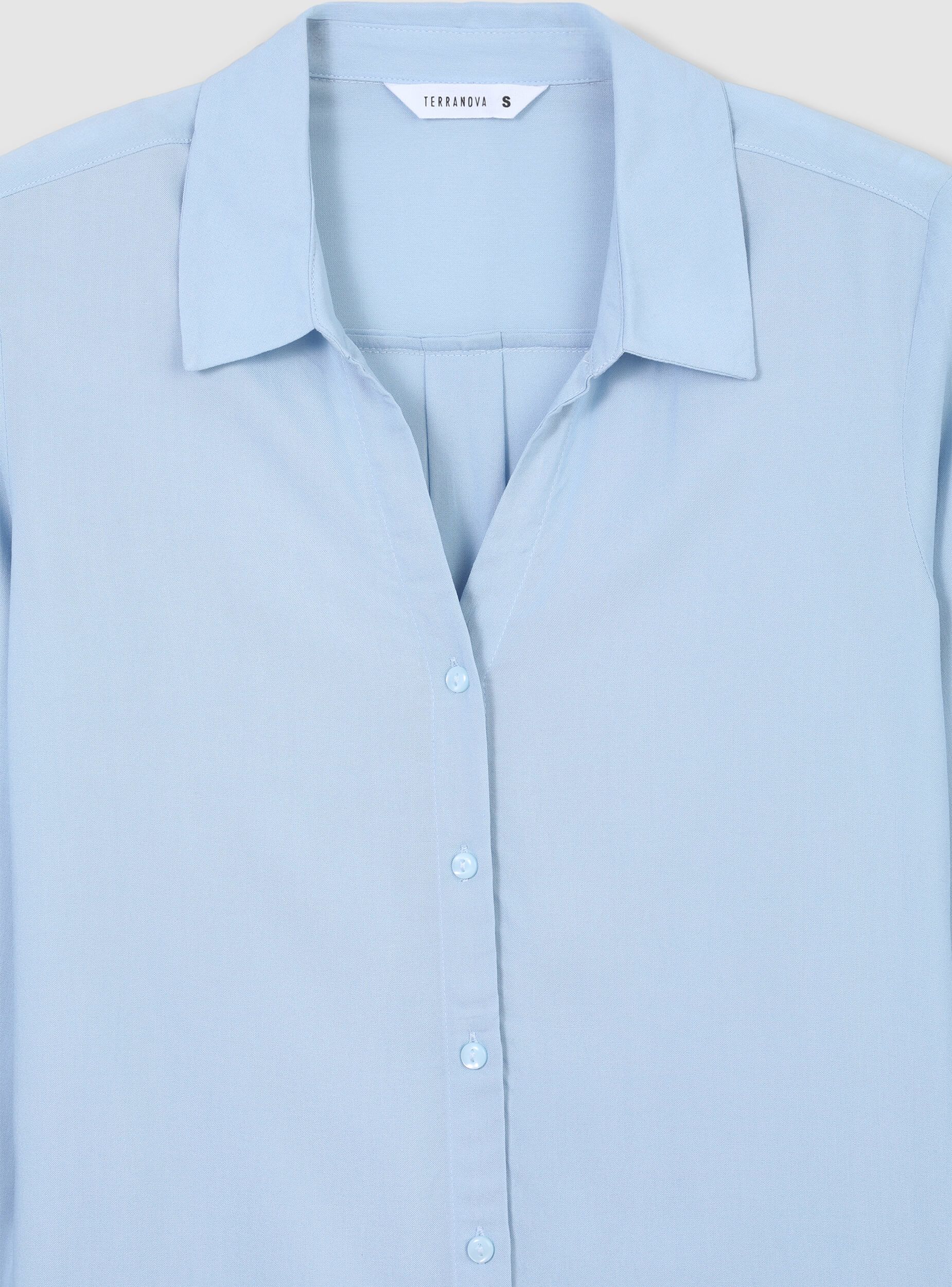 Camicia ampia a tinta unita - Image 6