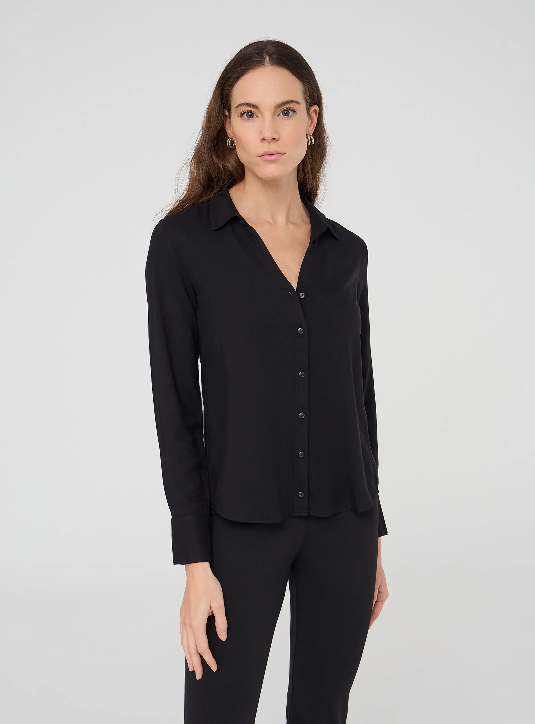 Camicia ampia a tinta unita - Image 2