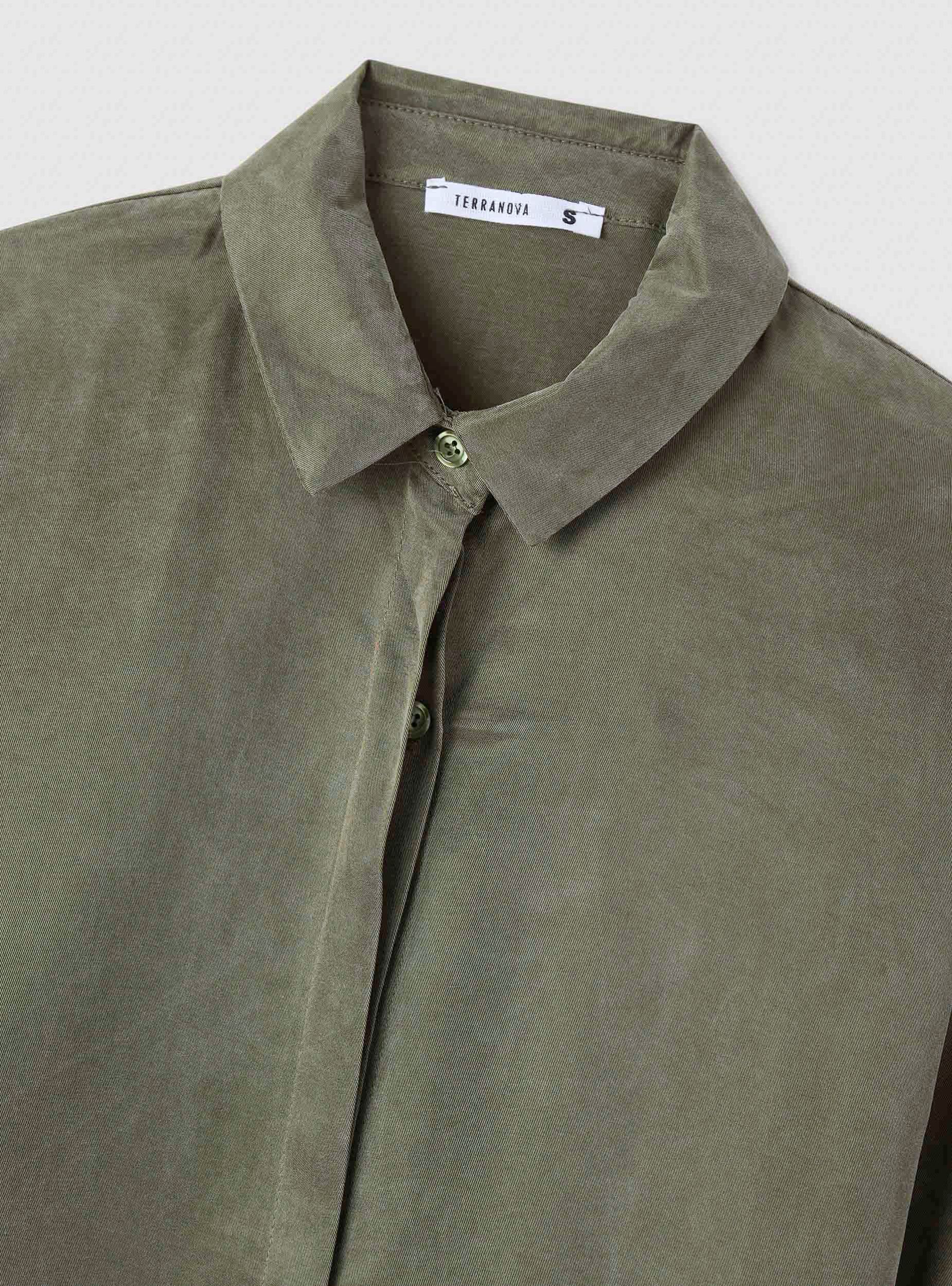 Camicia ampia a tinta unita - Image 7
