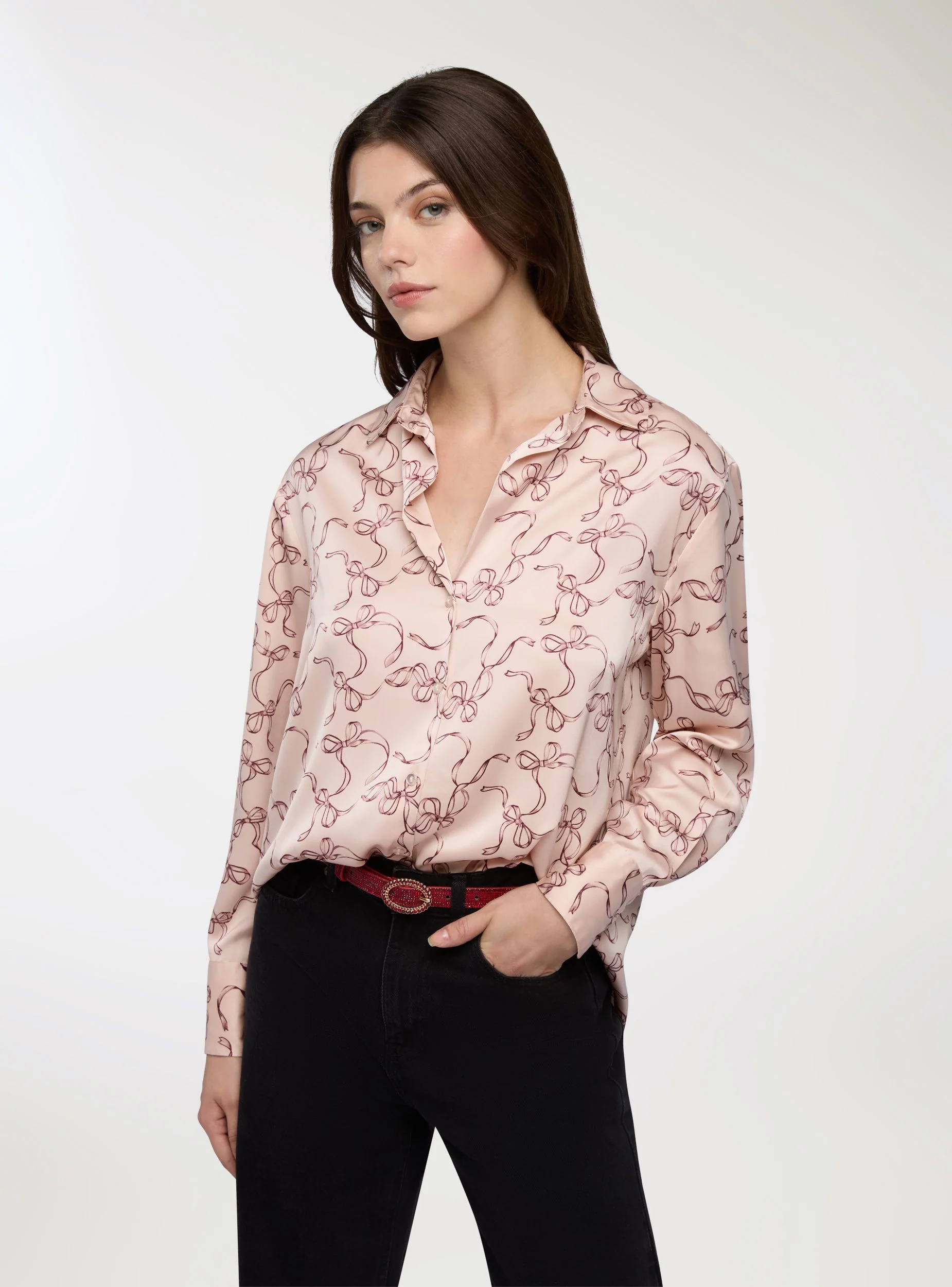 Camicia ampia con stampa fiocchi - Image 4
