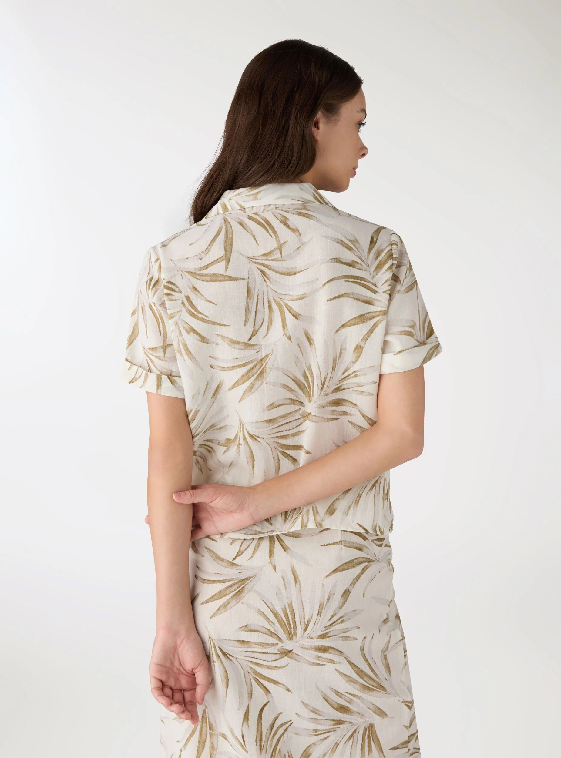 Camicia ampia effetto lino con stampa - Image 3