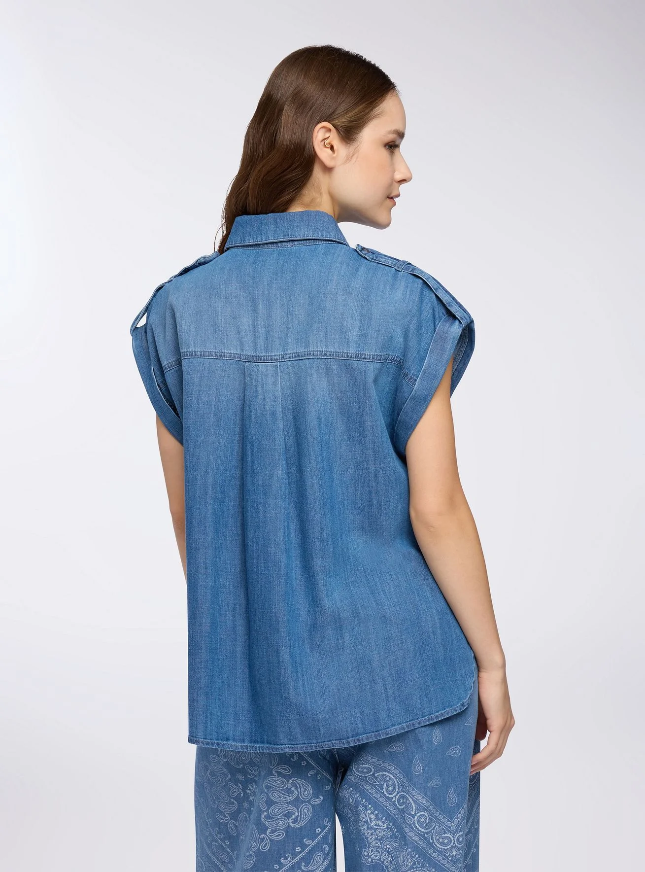 Camicia ampia in denim - Image 3