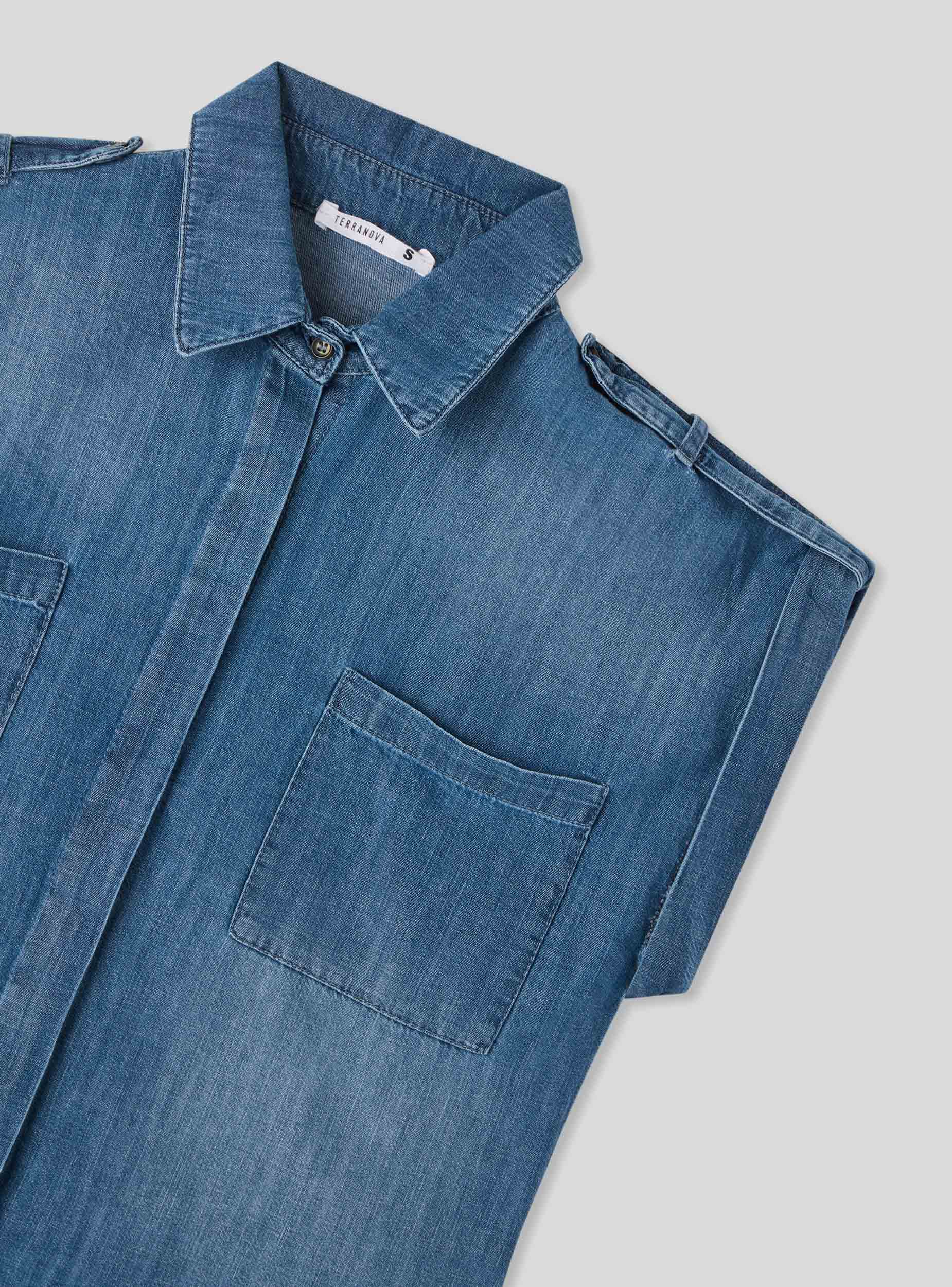 Camicia ampia in denim - Image 6