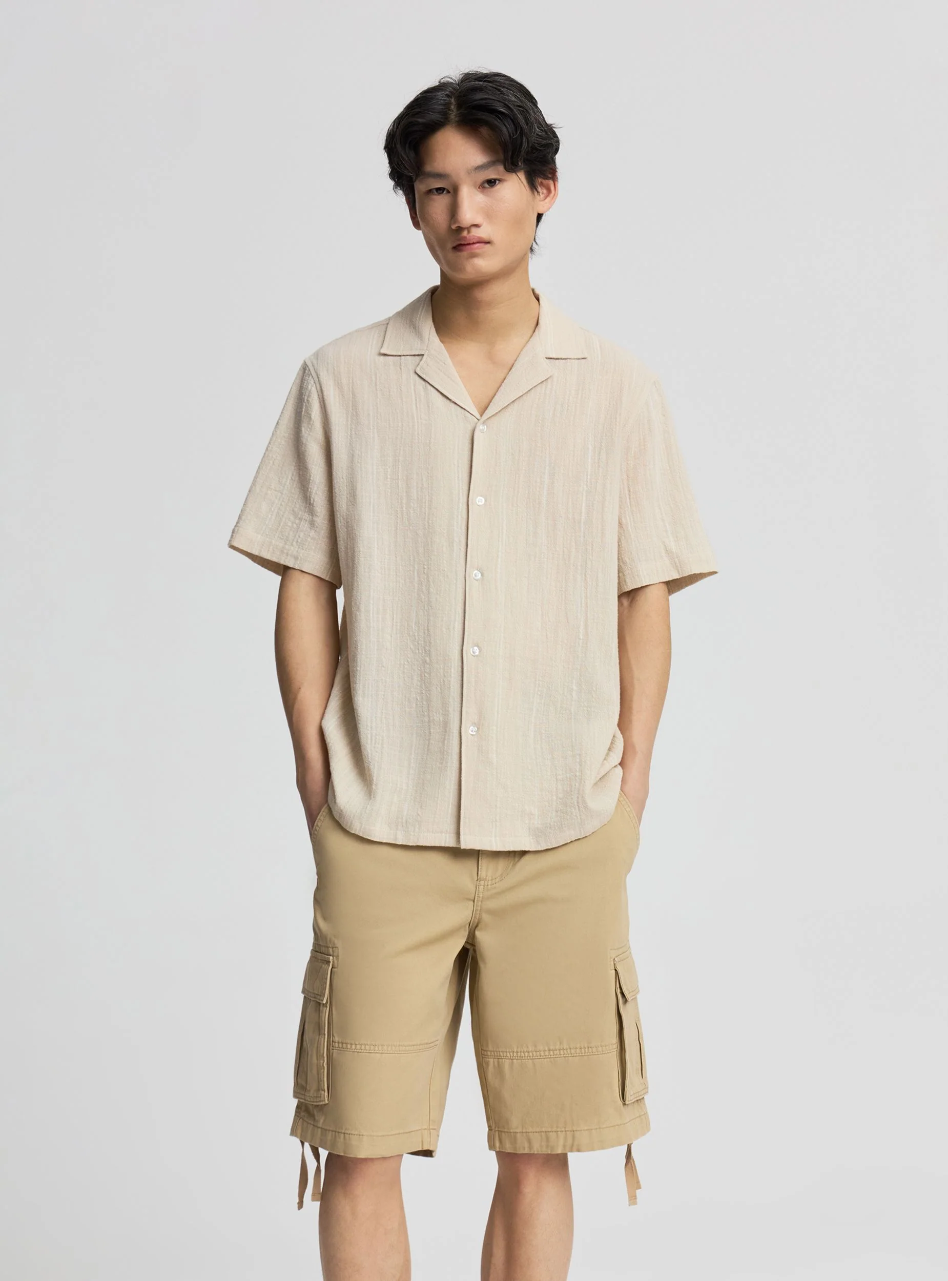 Camicia bowling a righe con colletto a rever - Image 2