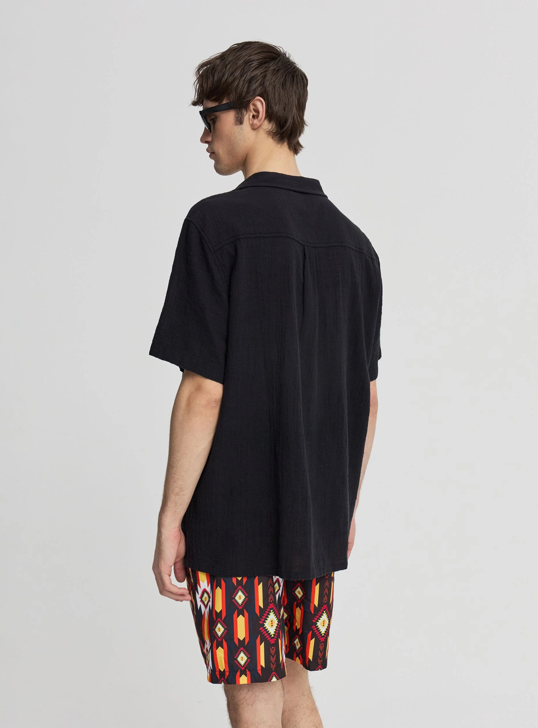 Camicia bowling a tinta unita - Image 4