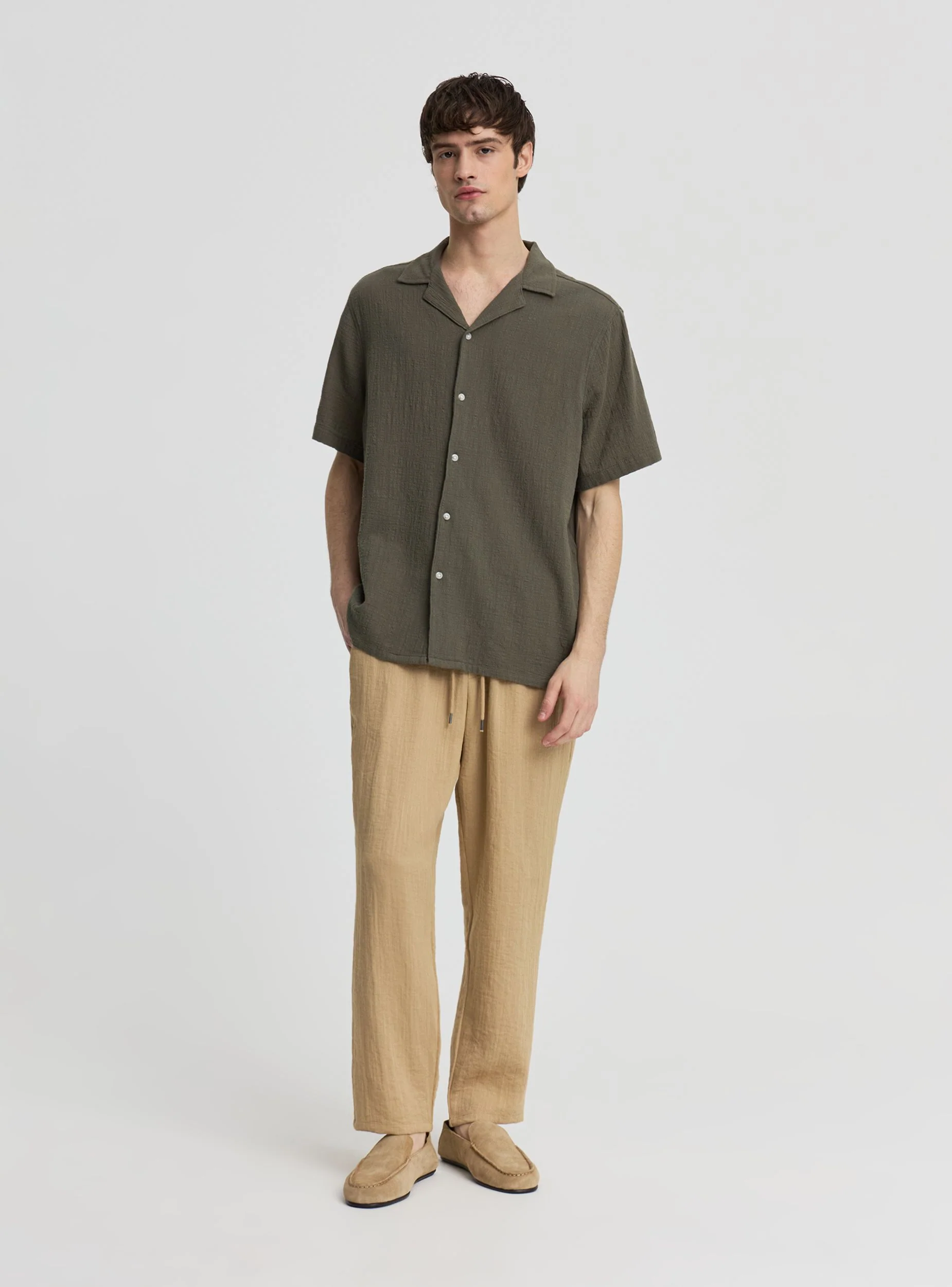 Camicia bowling a tinta unita