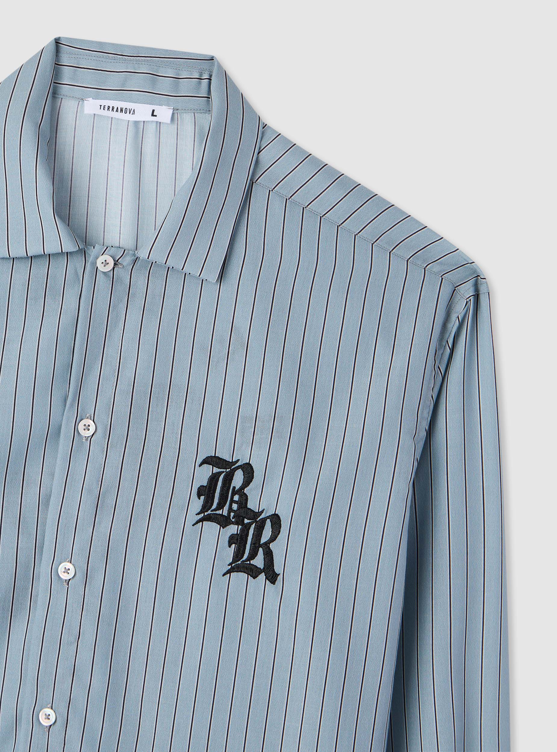 Camicia boxy a righe con ricamo - Image 5