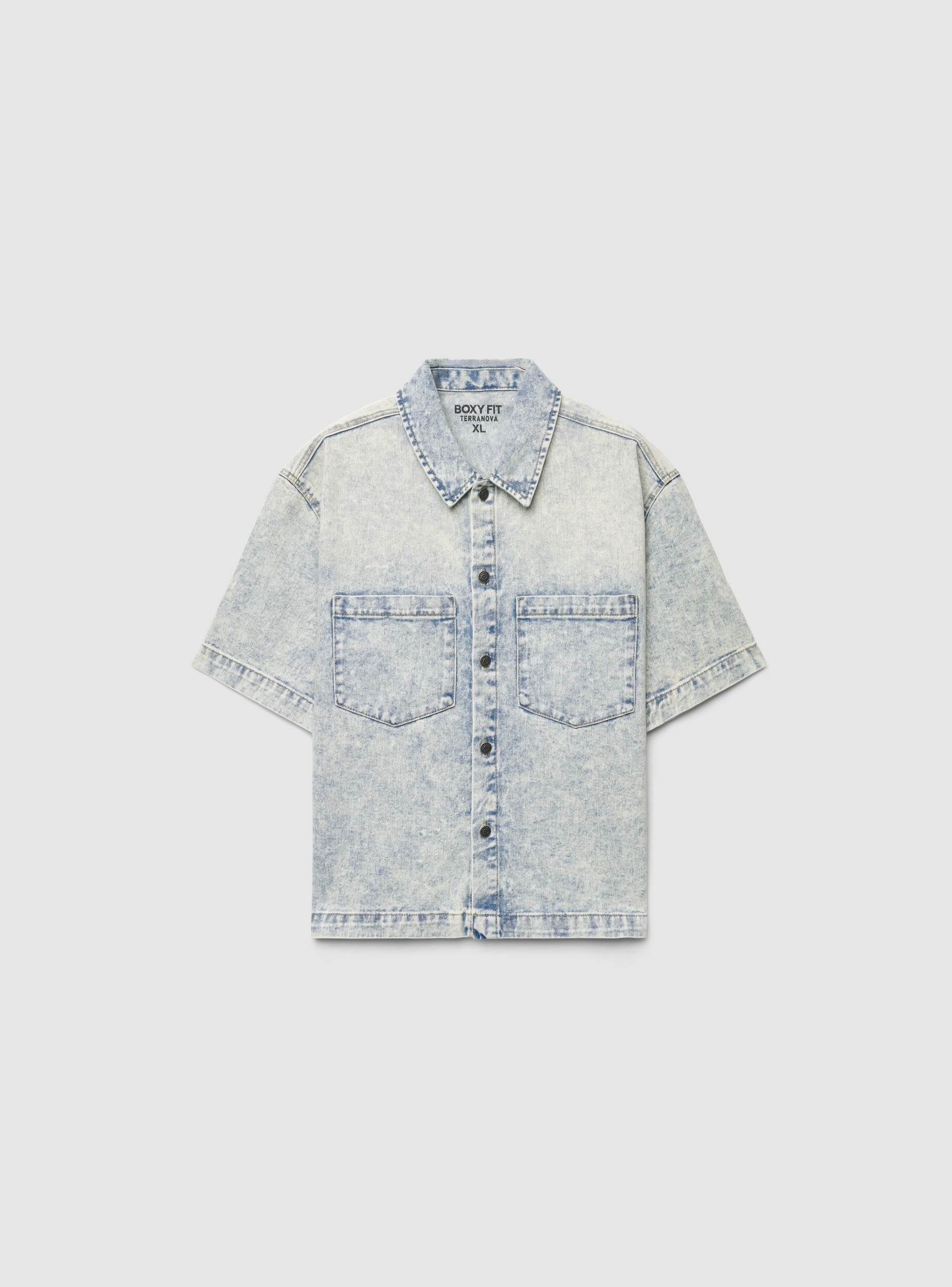 Camicia boxy fit in denim con tasche - Image 5