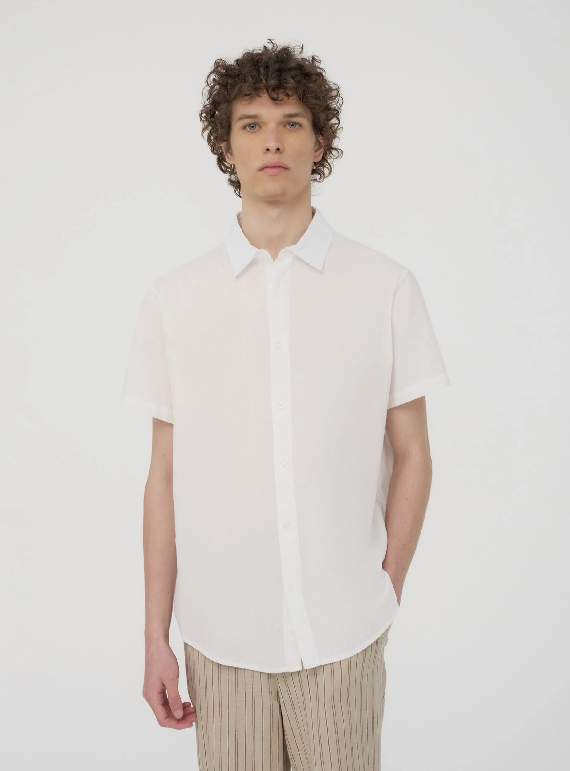 Camicia classica cotone misto lino - Image 2