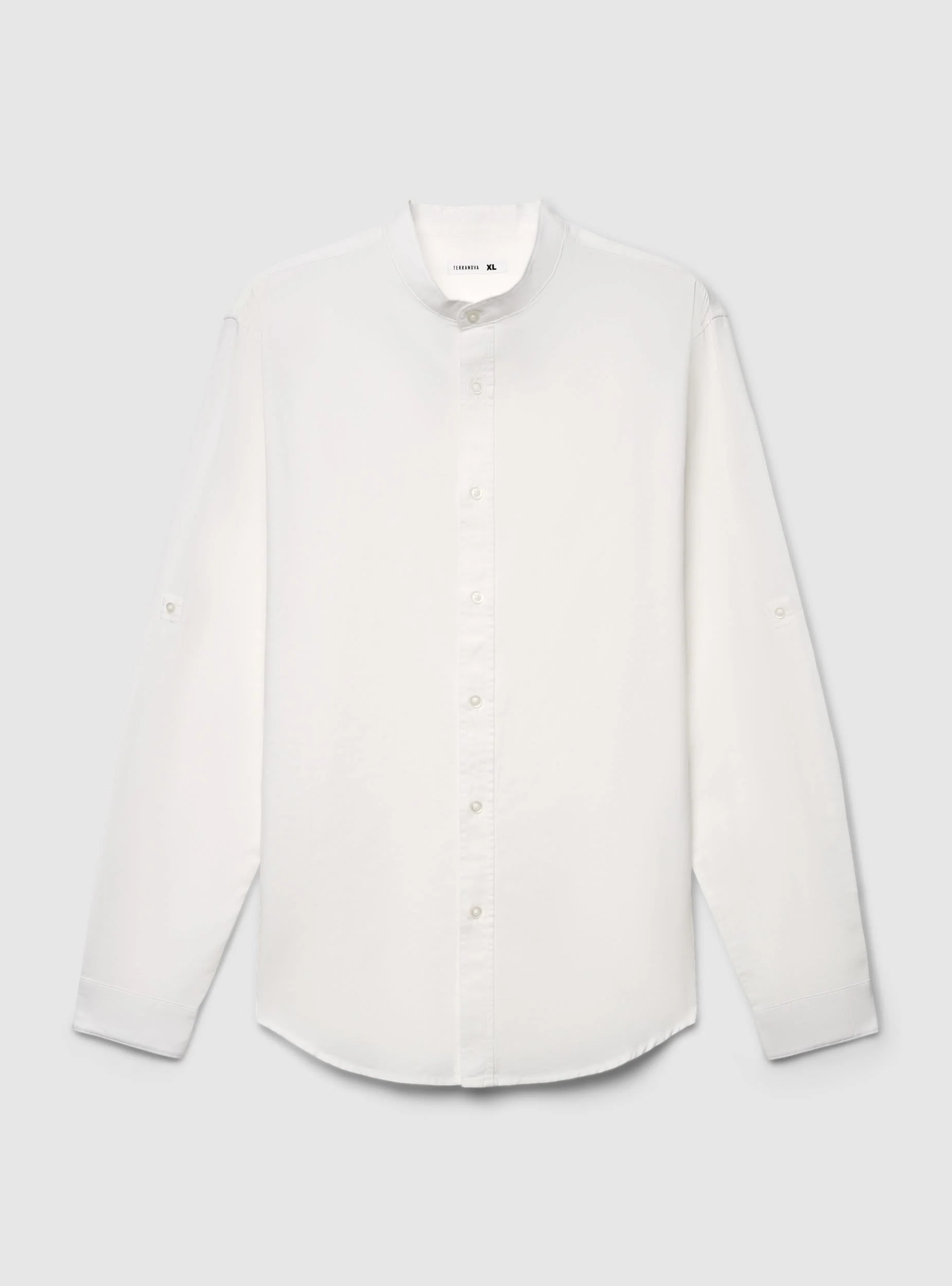 Camicia collo coreana misto lino - Image 5