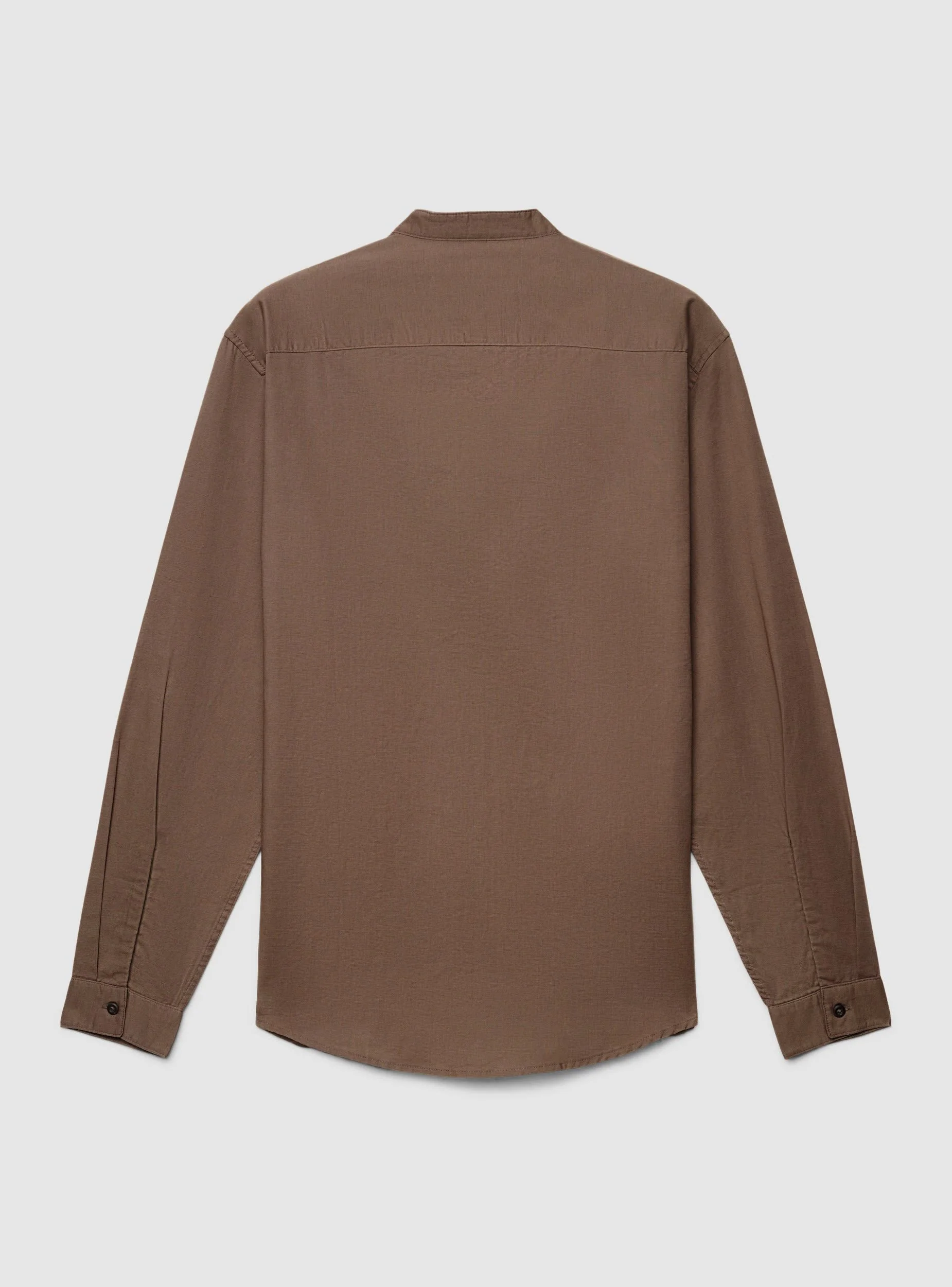 Camicia collo coreana misto lino - Image 6
