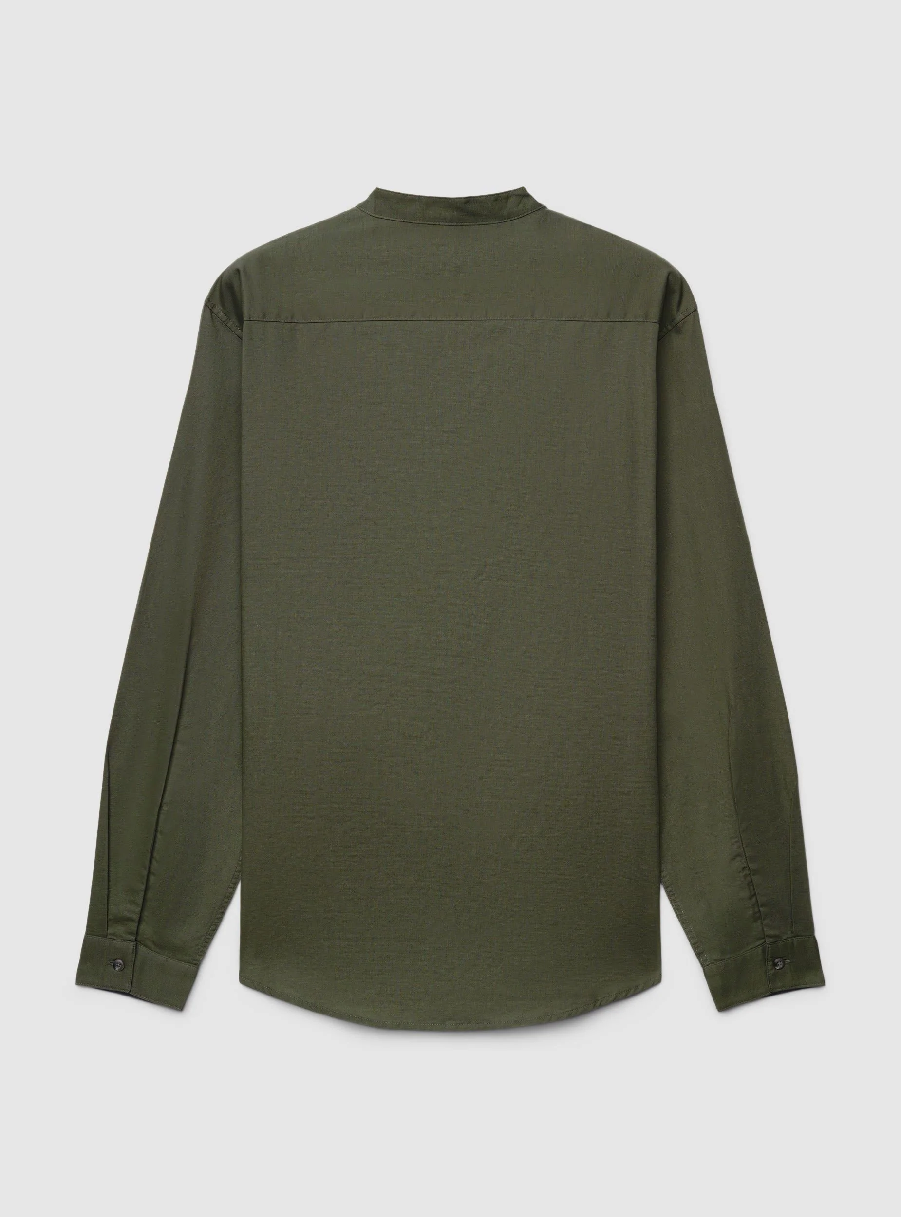 Camicia collo coreana misto lino - Image 5