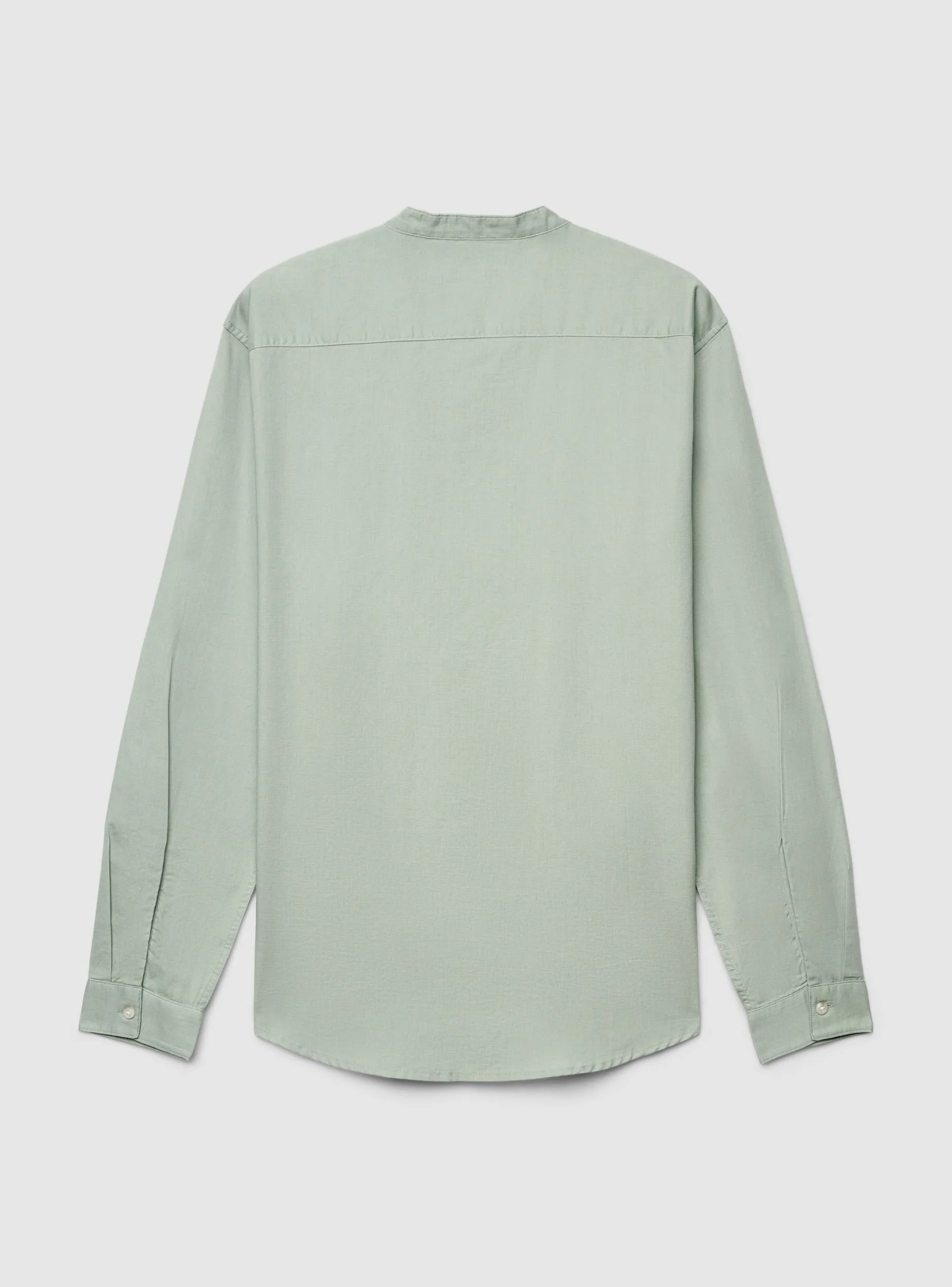 Camicia collo coreana misto lino - Image 6