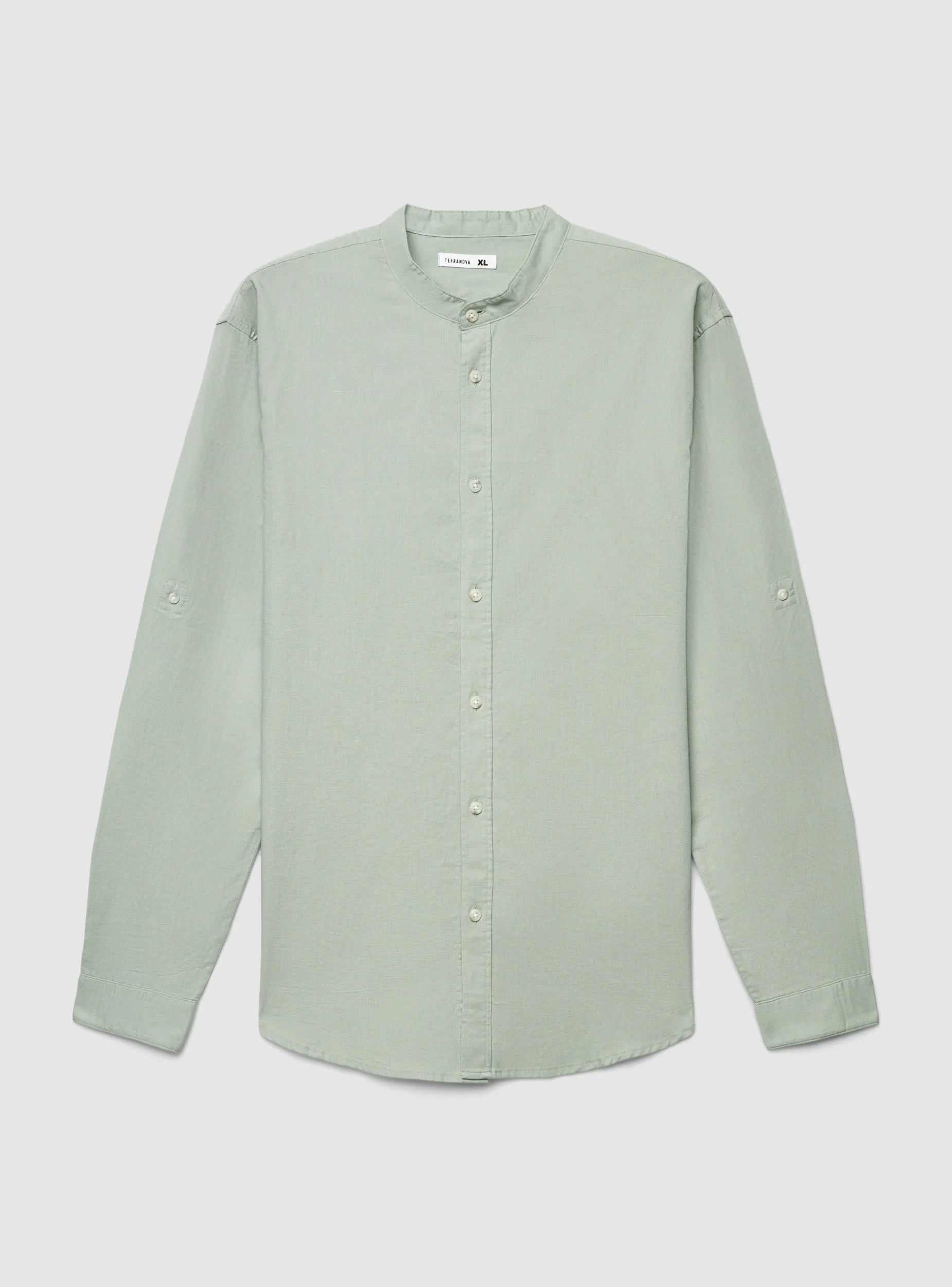 Camicia collo coreana misto lino - Image 7