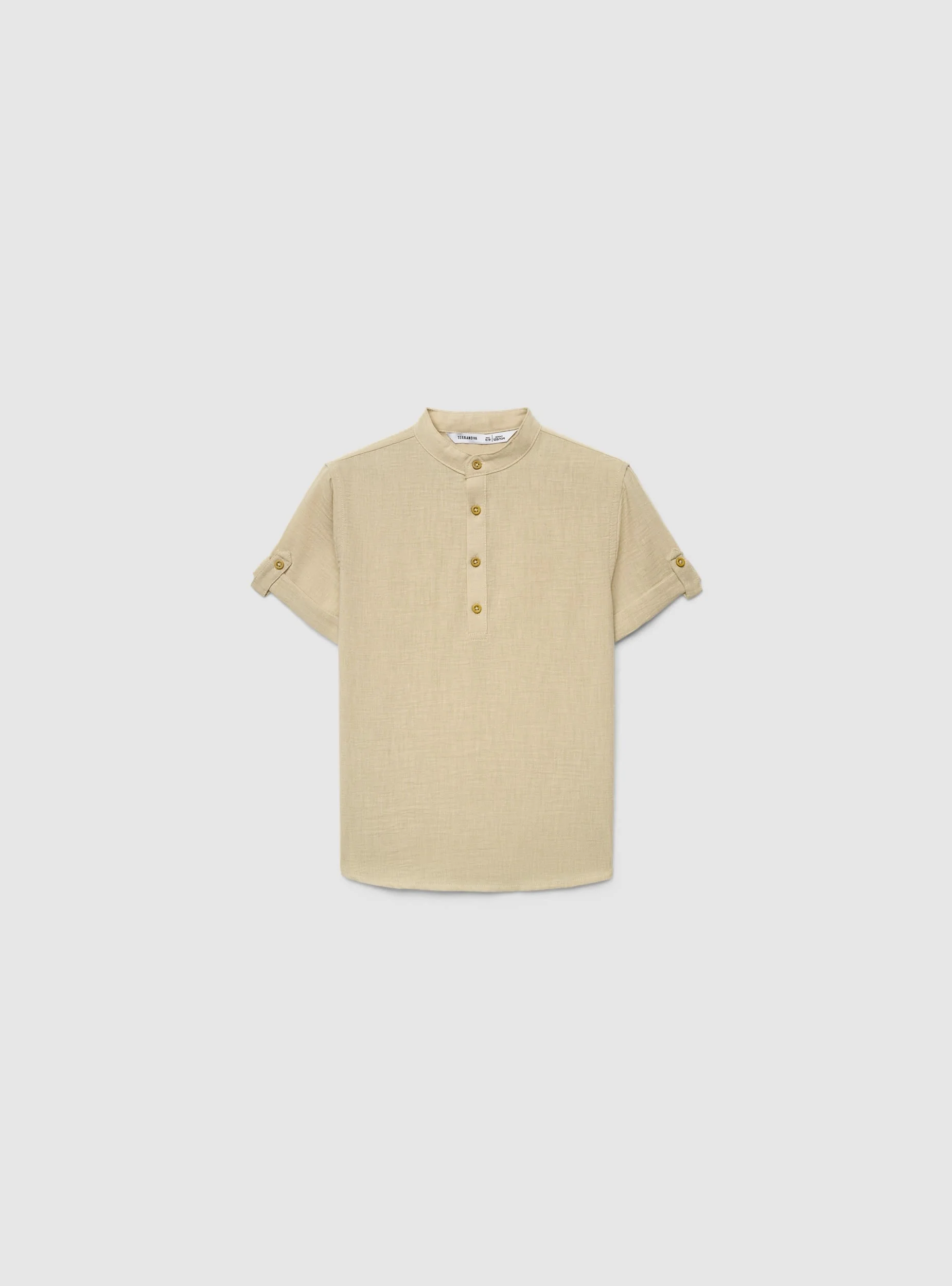 Camicia collo coreano effetto lino - Image 6