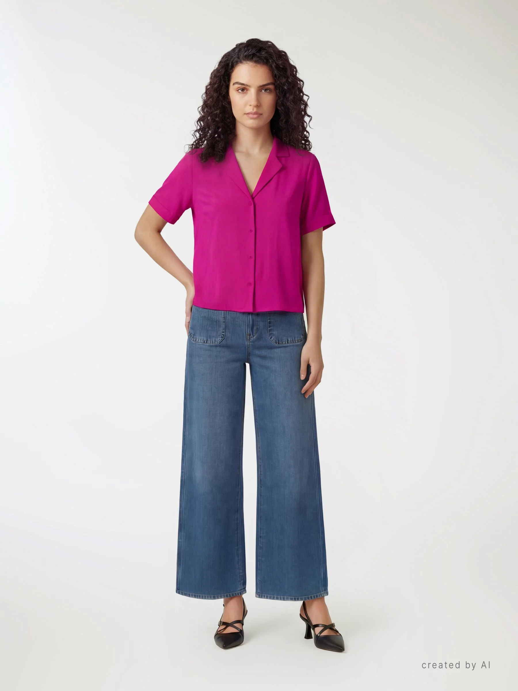 Camicia con collo a rever