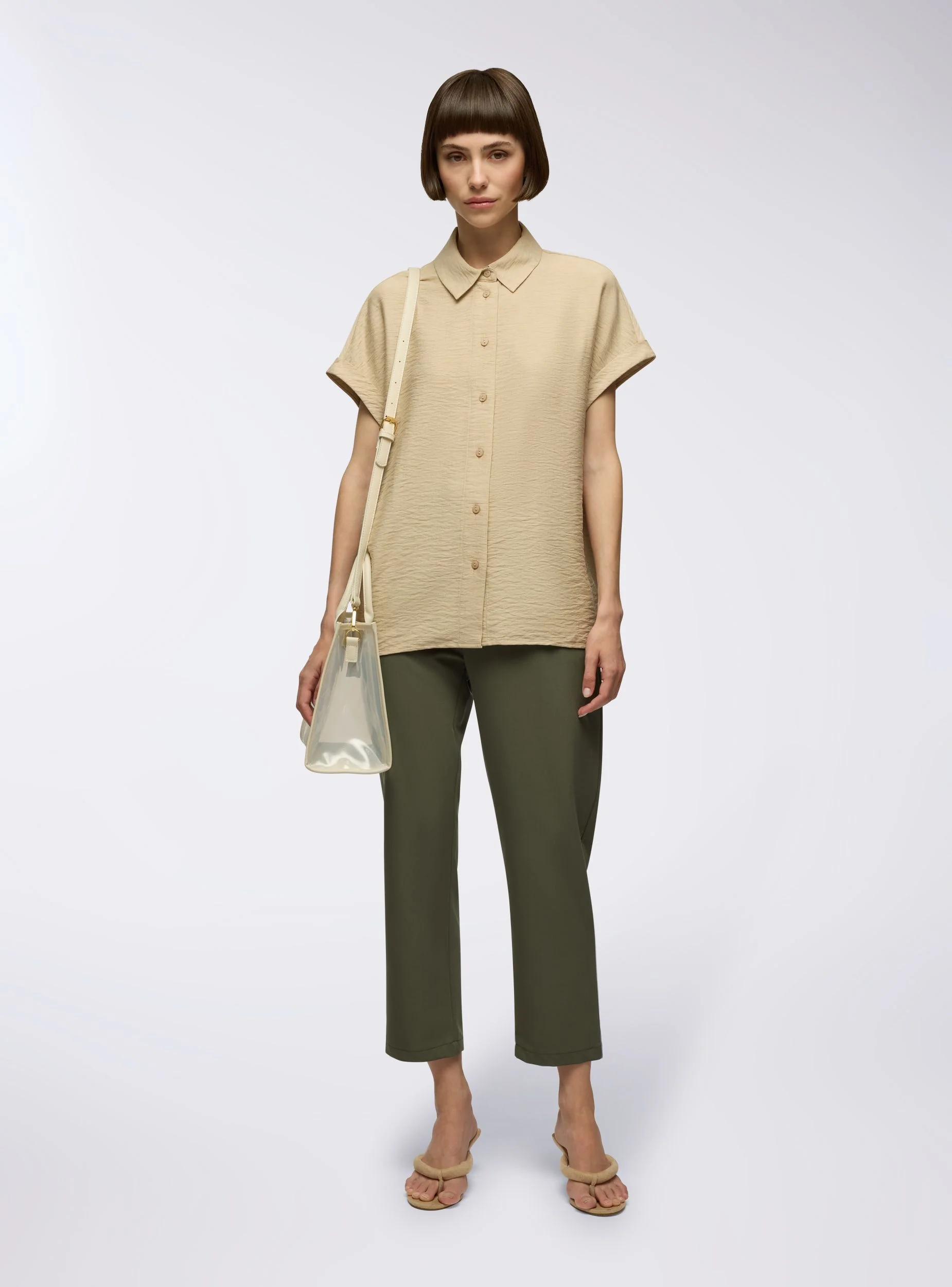 Camicia con maniche ad aletta tessuto leggero - Image 4